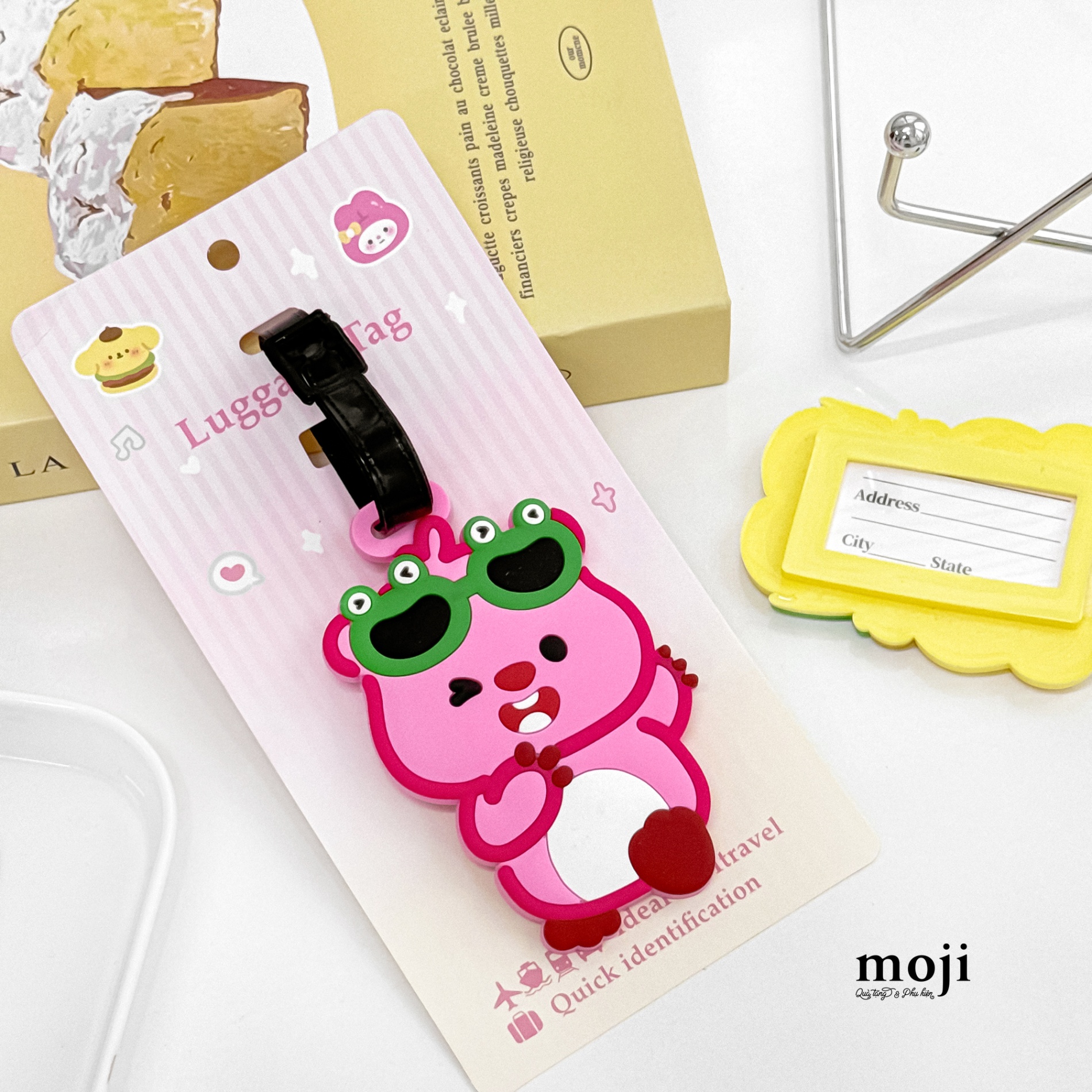 Luggage tag Hải ly Loopy đeo kính hình ếch
