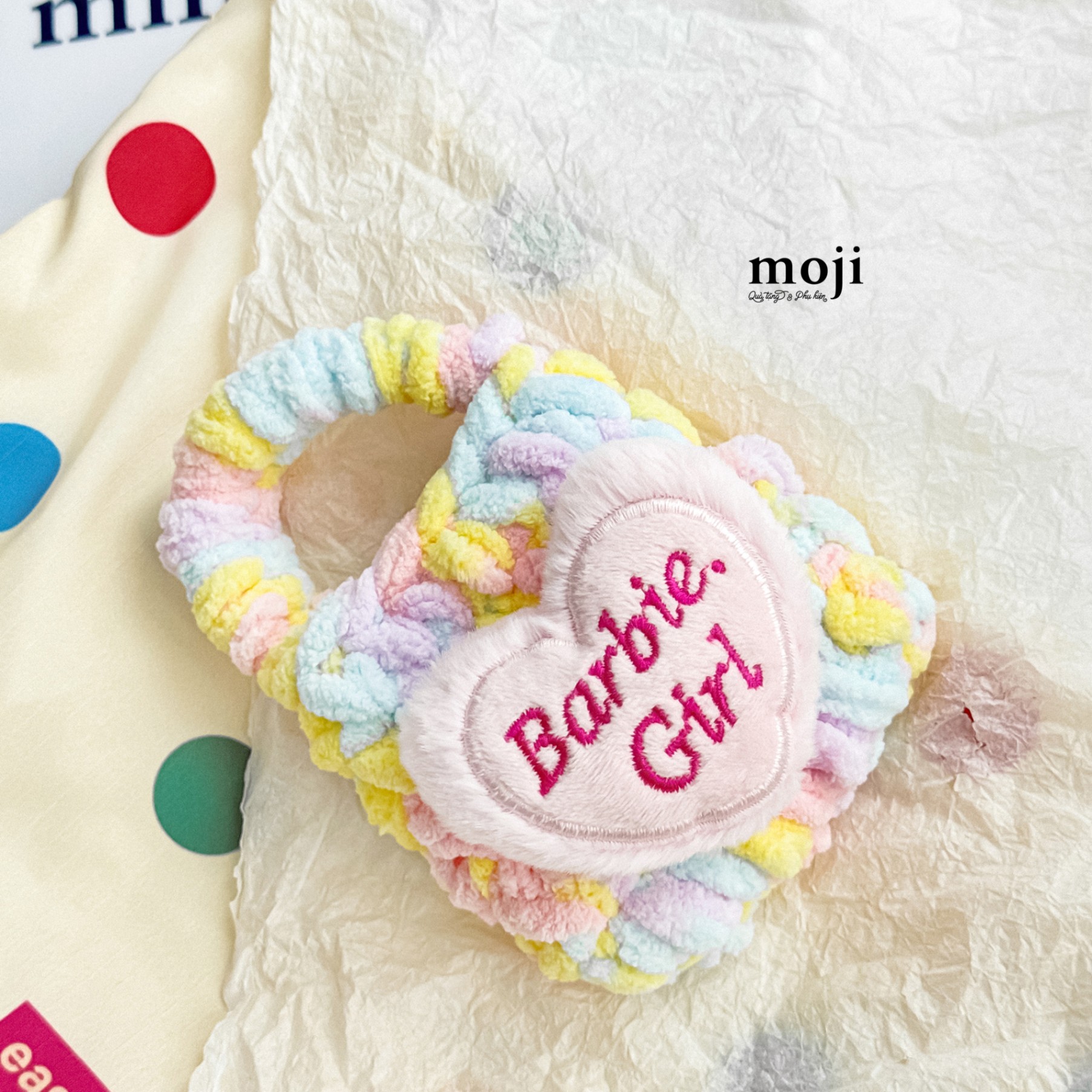 Túi ví đa năng đựng airpods móc len Heart barbie girl màu sắc