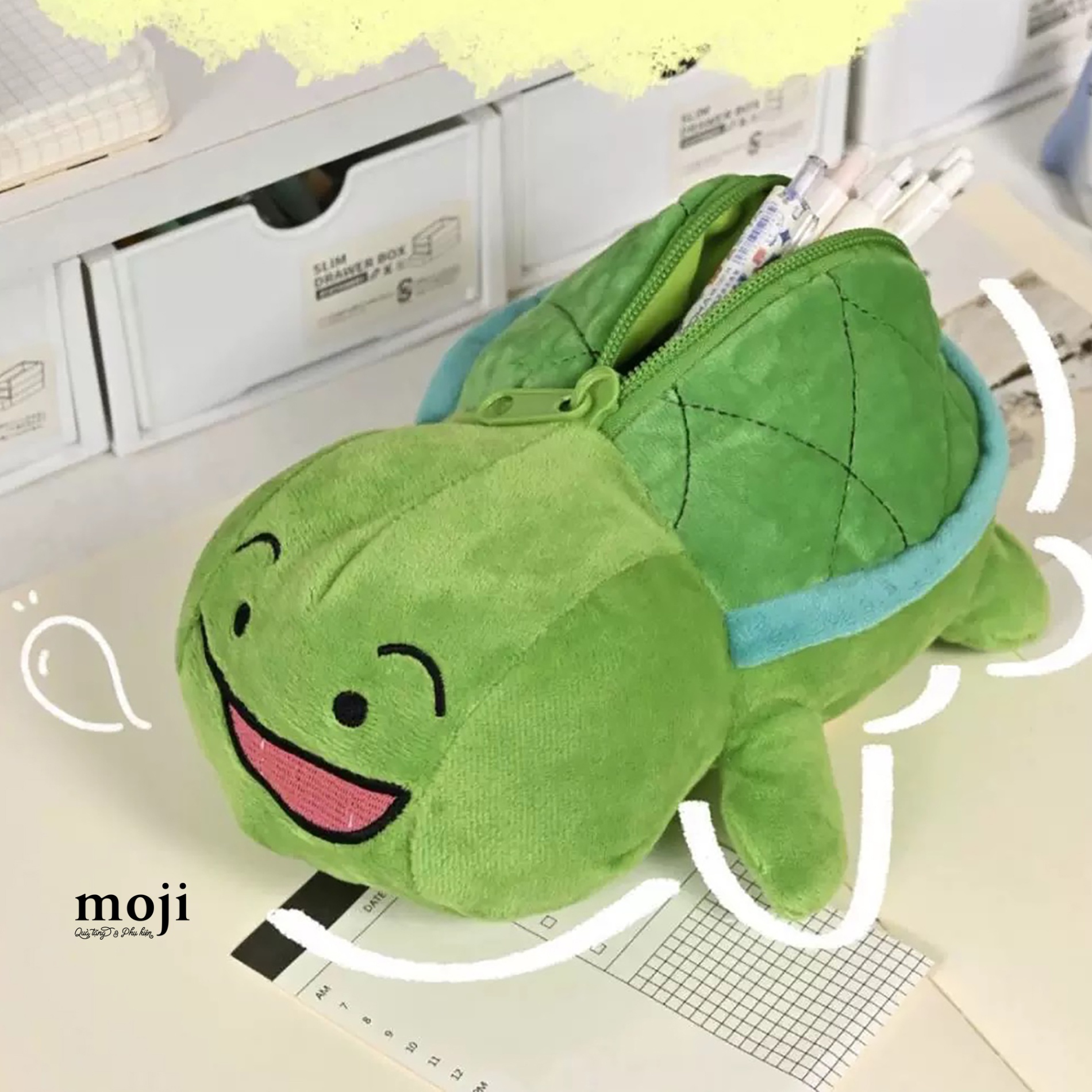 Hộp bút MJ gấu bông Turtle chú rùa 15x20