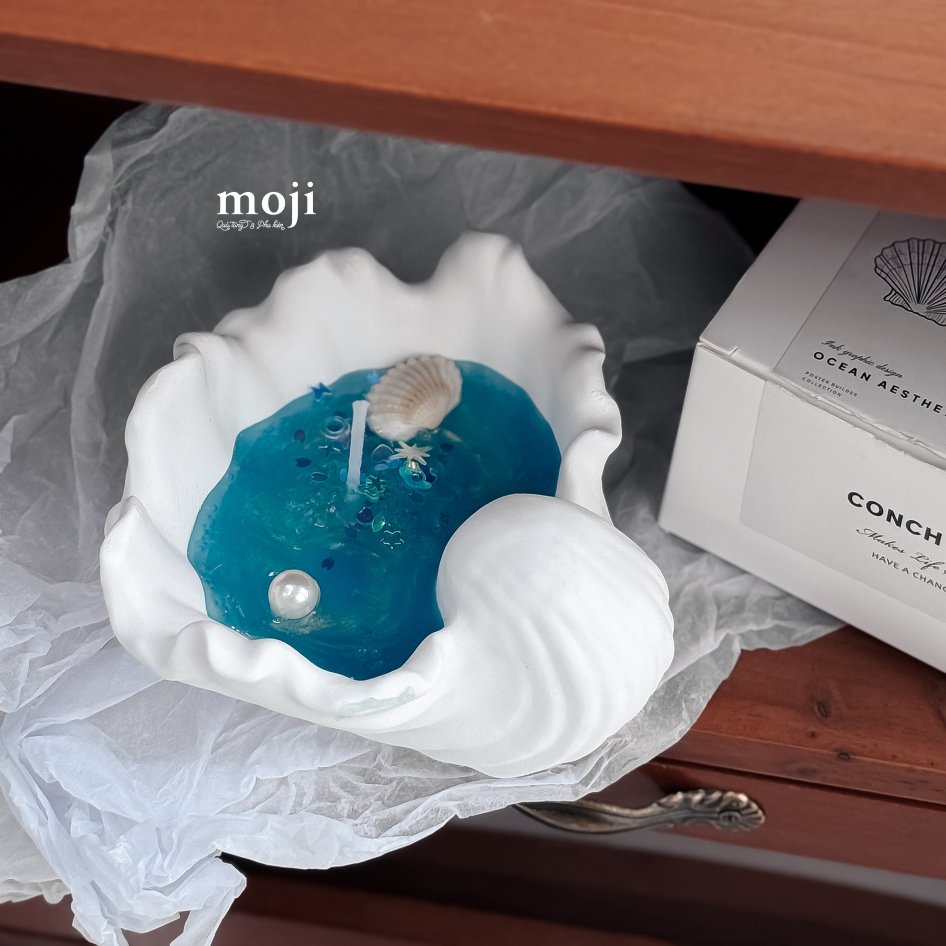 Nến thơm hũ Ocean vỏ sò 4x9x9