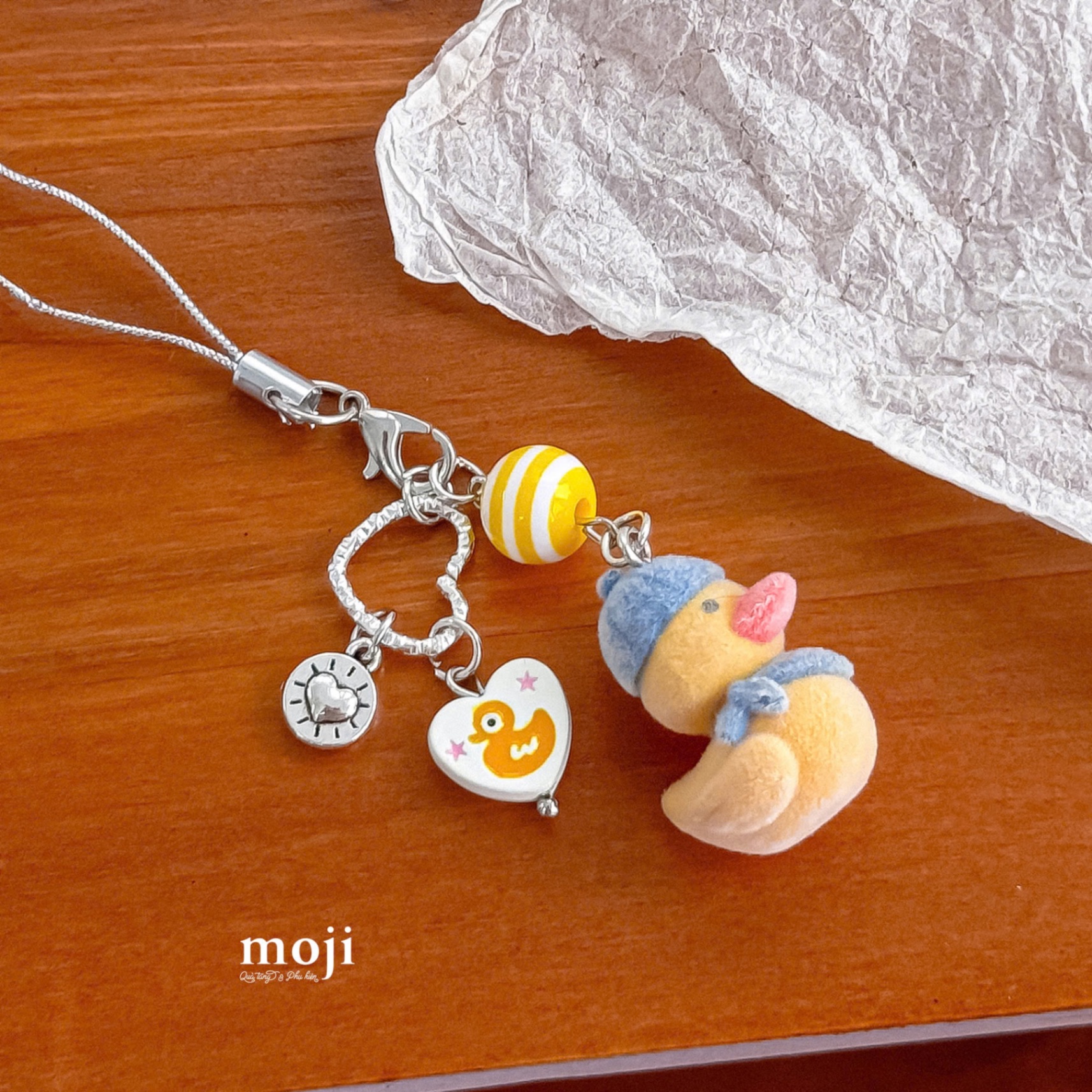 Móc đeo điện thoại Cute duck heart