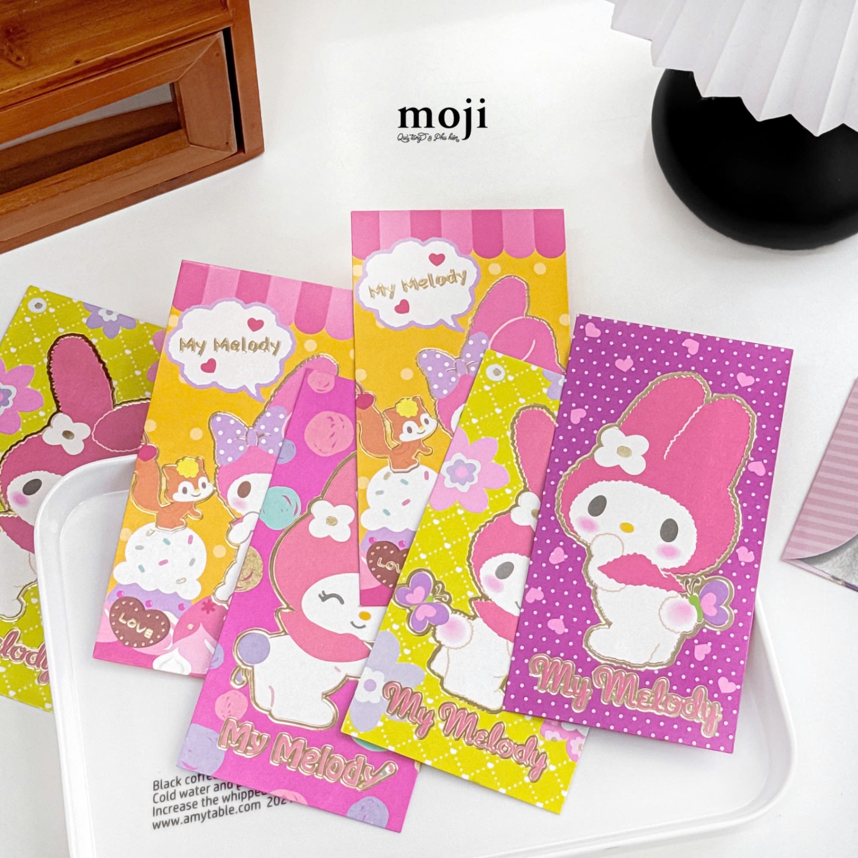 Bao lì xì Sanrio family My Melody nền họa tiết set6