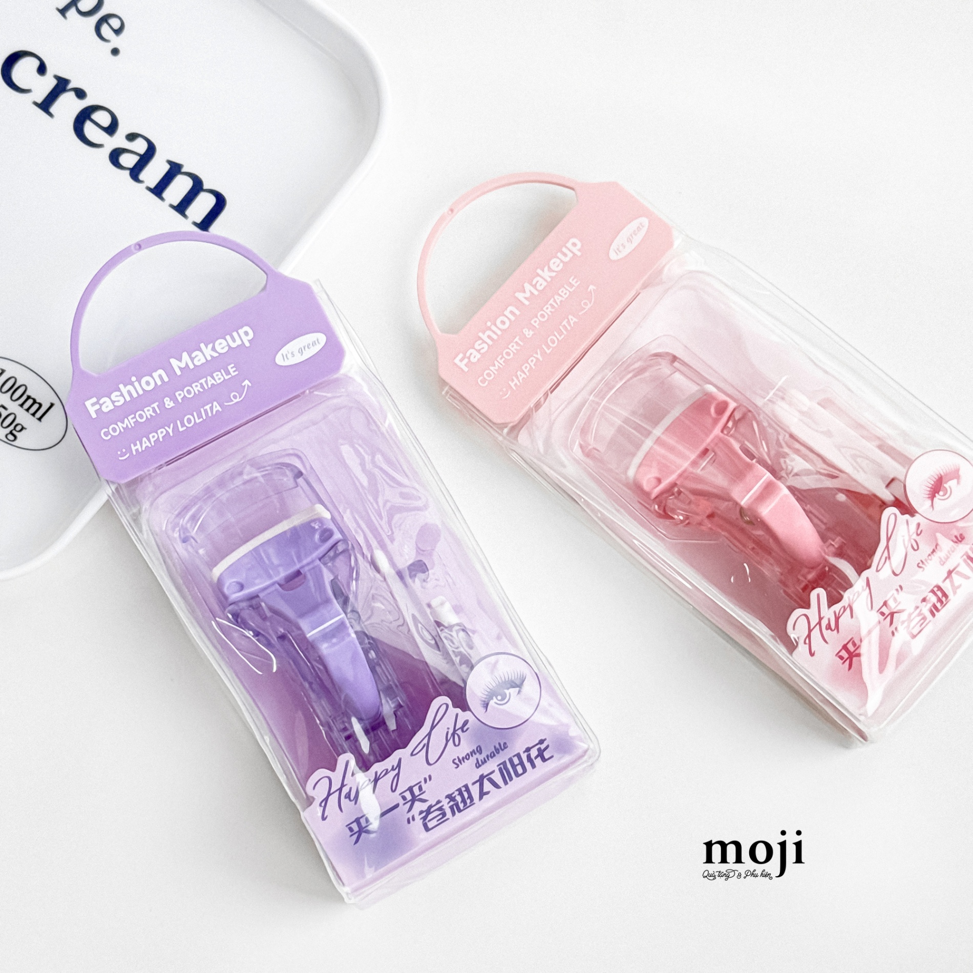 Kẹp mi trang điểm Happy life tai thỏ set2