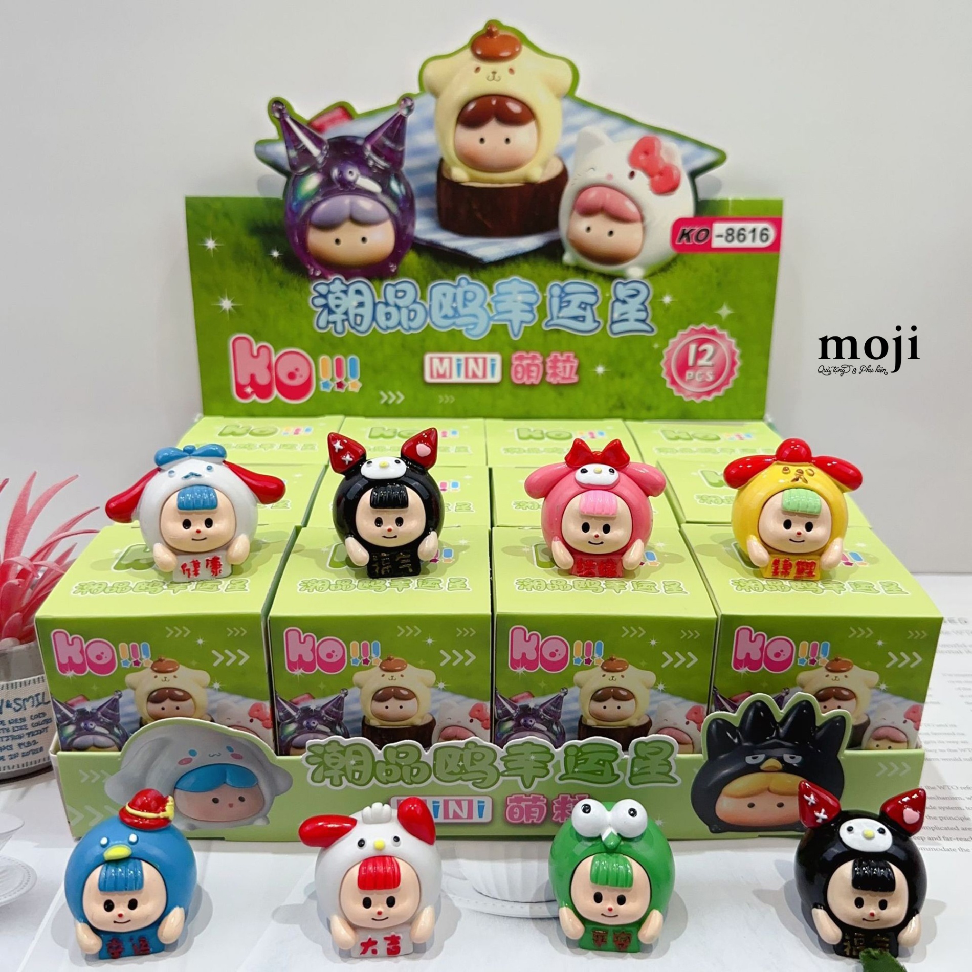 Blindbox mini Moi cosplay Sanrio family face có tai