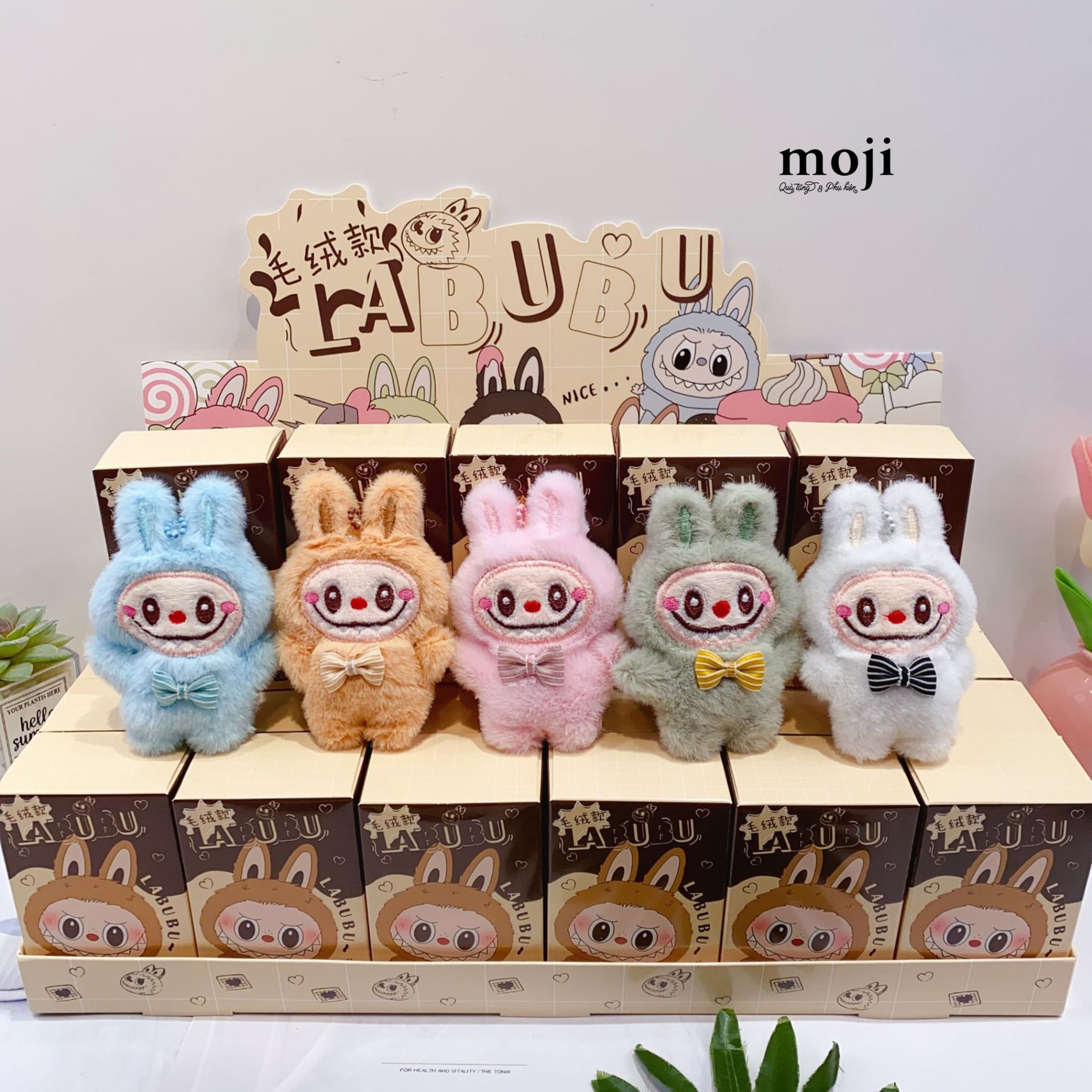 Blindbox móc khóa unoff Labubu đứng bow nơ