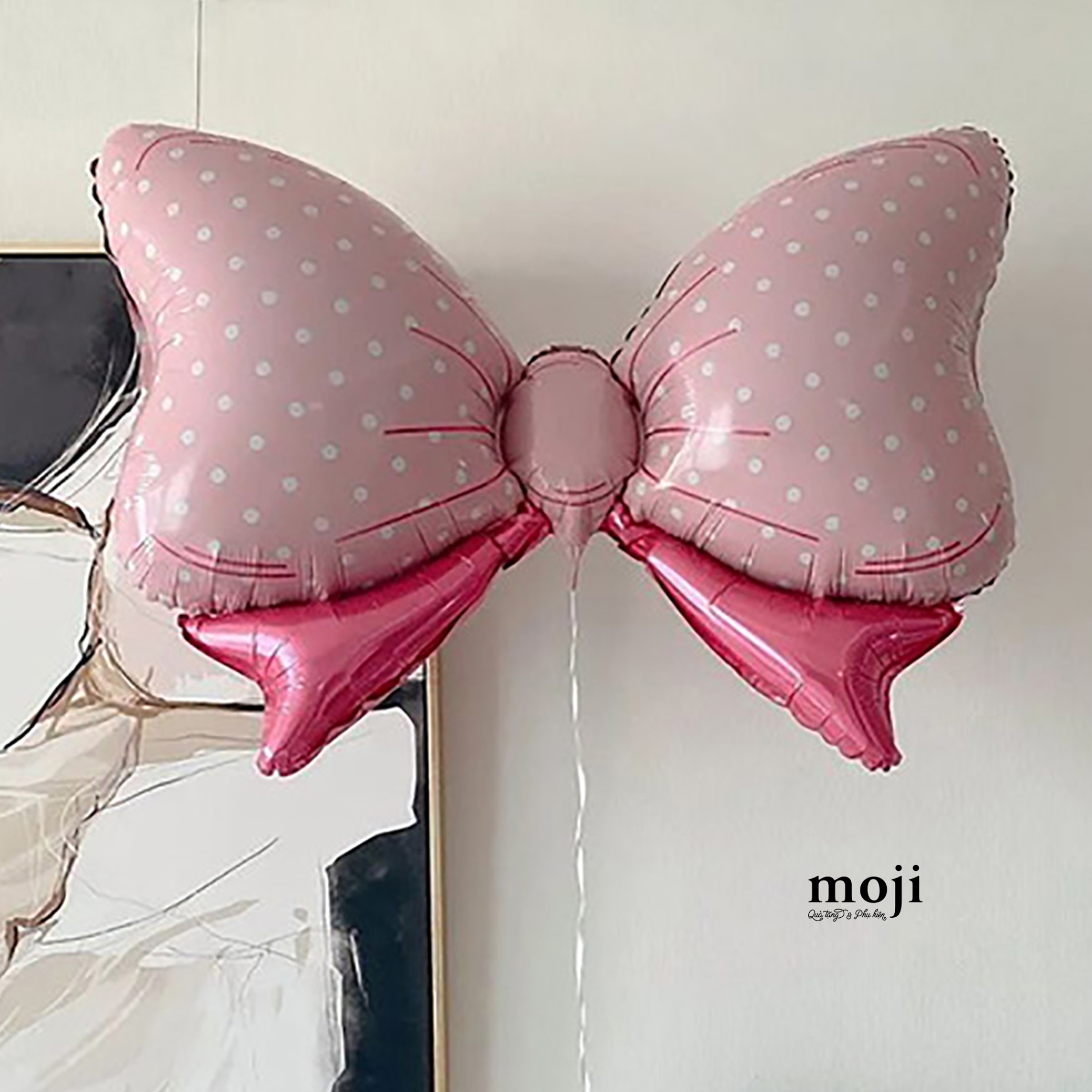 Bóng bay trang trí party Bow nơ chấm bi 56x76
