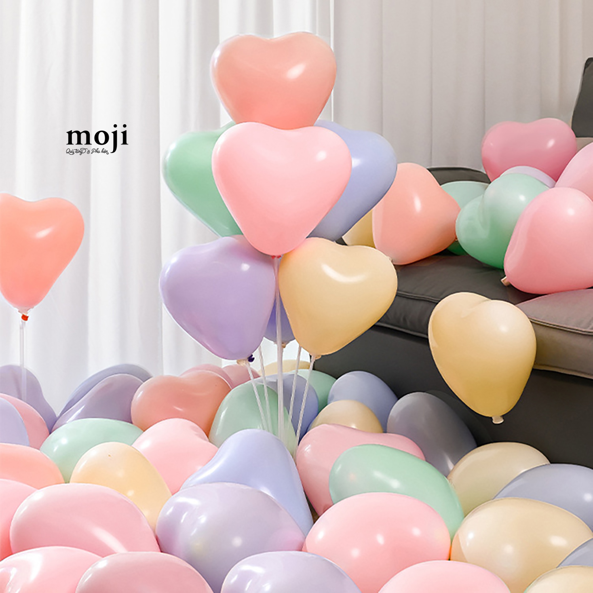 Bóng bay trang trí party Heart macaron color set20