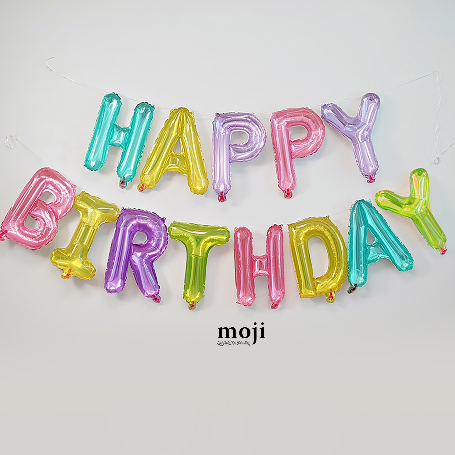 Bóng bay trang trí party bộ chữ Jelly màu thạch Happy Birthday