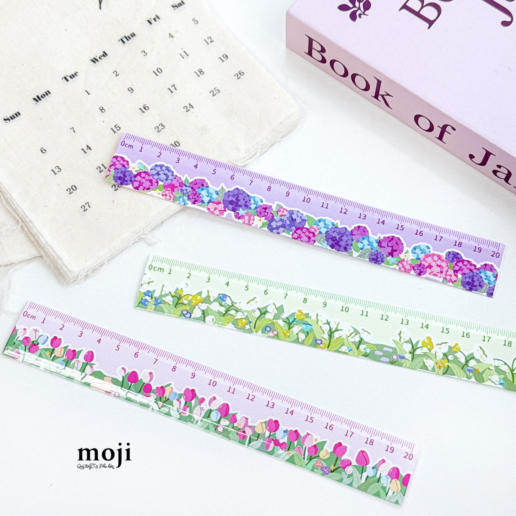 Thước kẻ Flower hoa màu sắc 20cm