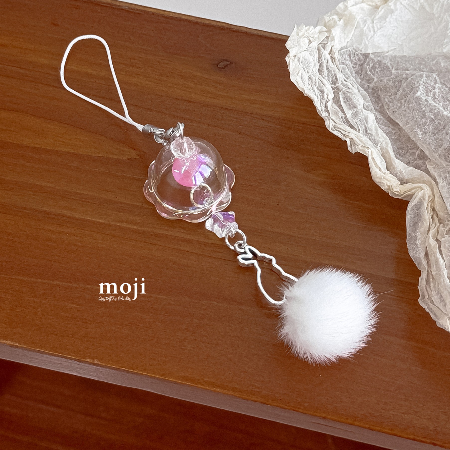 Móc đeo điện thoại Rabbit star cục bông