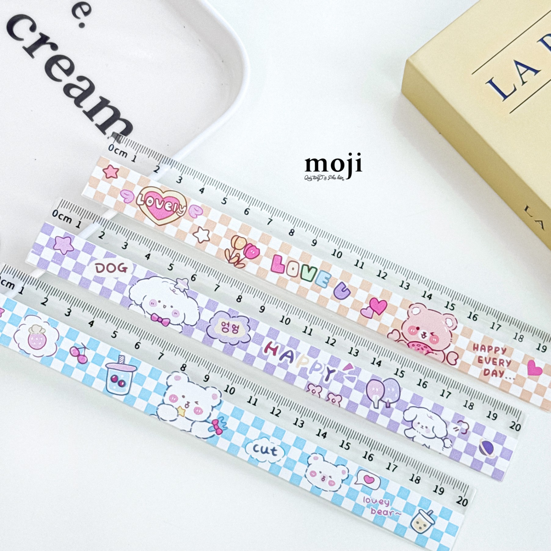 Thước kẻ Cute animal happy caro 20cm