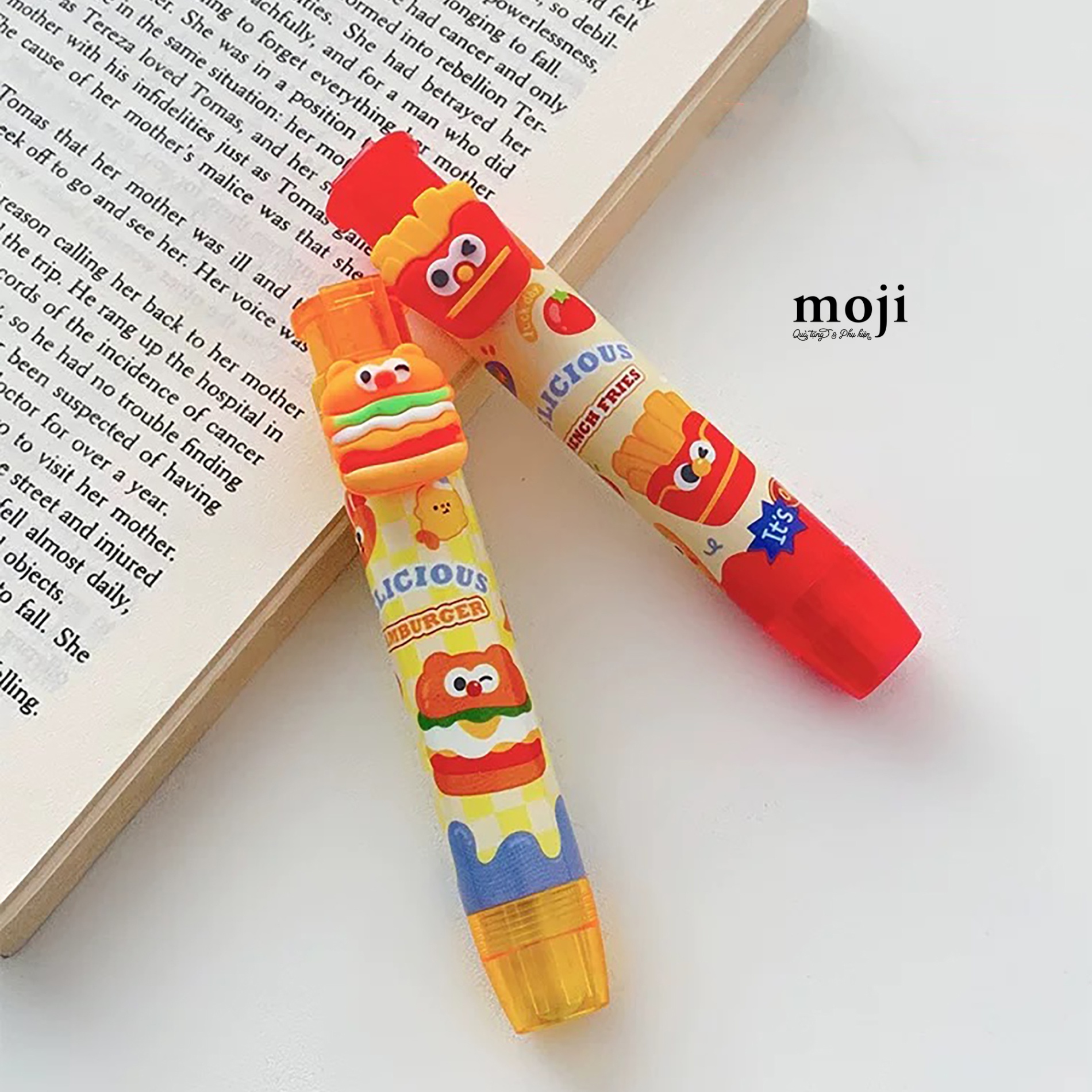 Cục tẩy gôm Funny vibes fast food big eyes delicious kèm phụ kiện