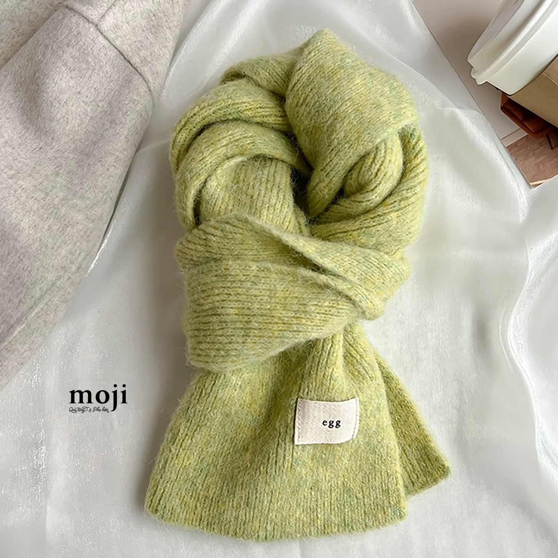 Khăn len cashmere Basic vân sọc loang màu 20x150