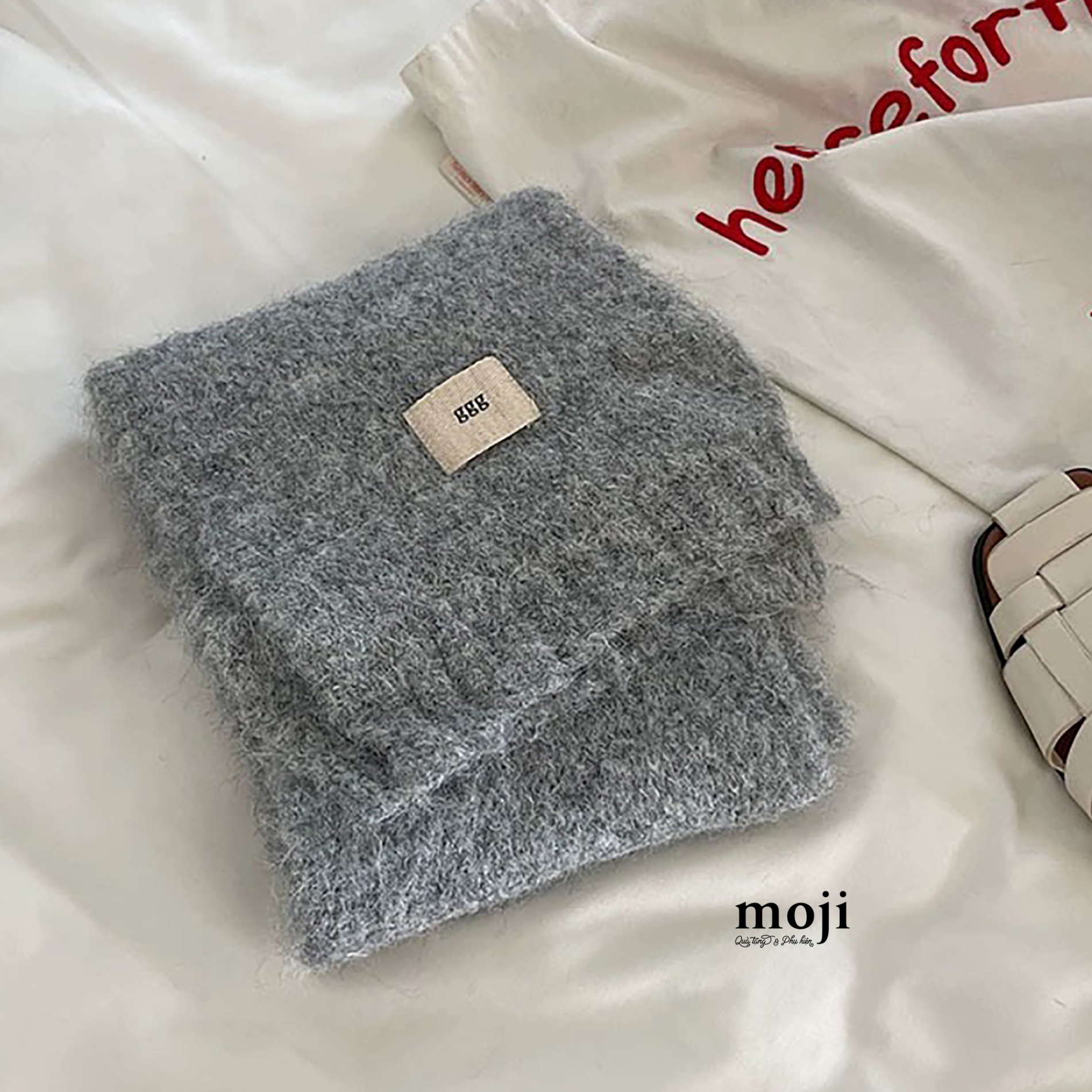 Khăn len cashmere Basic 1 màu viền gập nhẹ 18x130