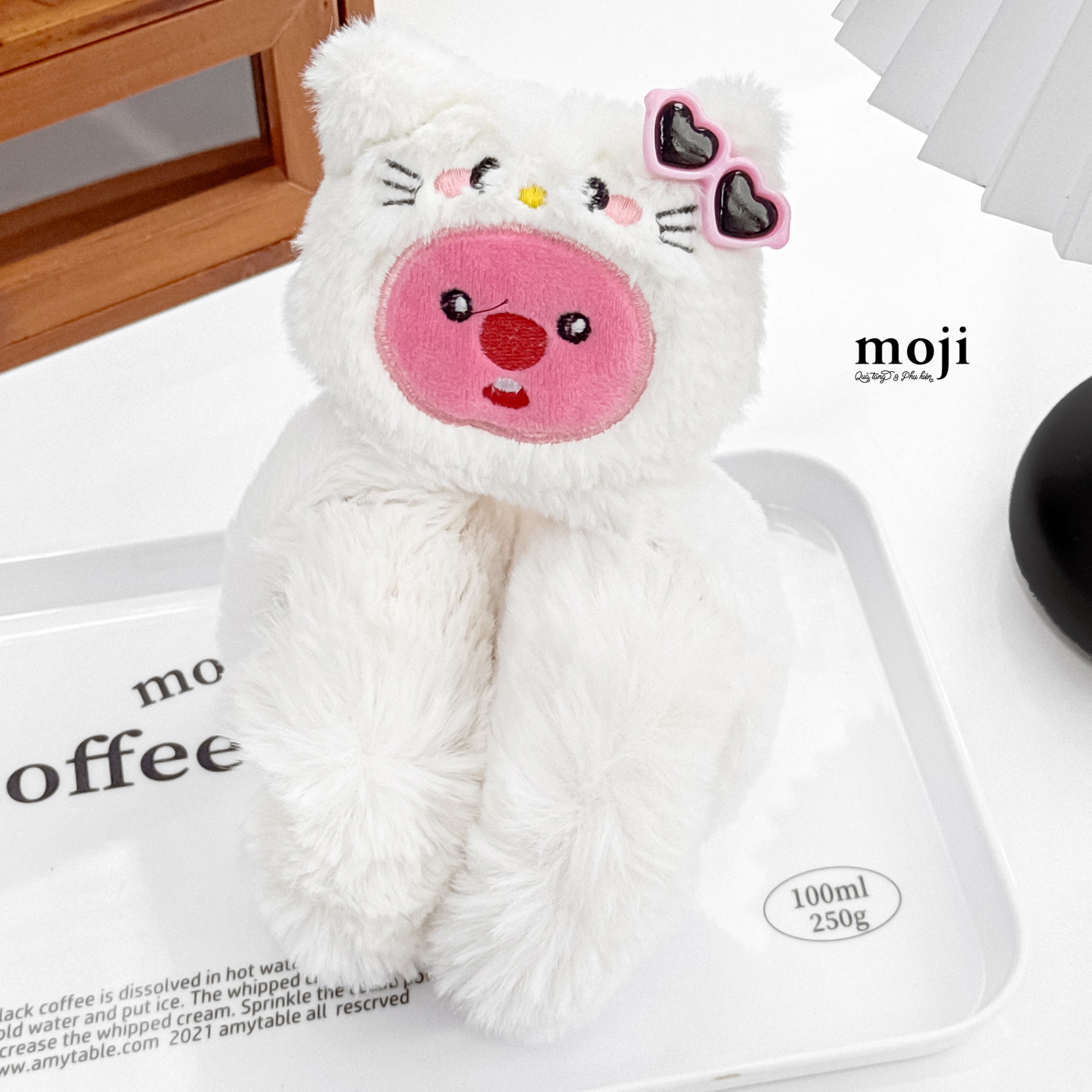 Bịt tai len Hải ly Loopy cosplay Sanrio family Hello Kitty face đeo kính