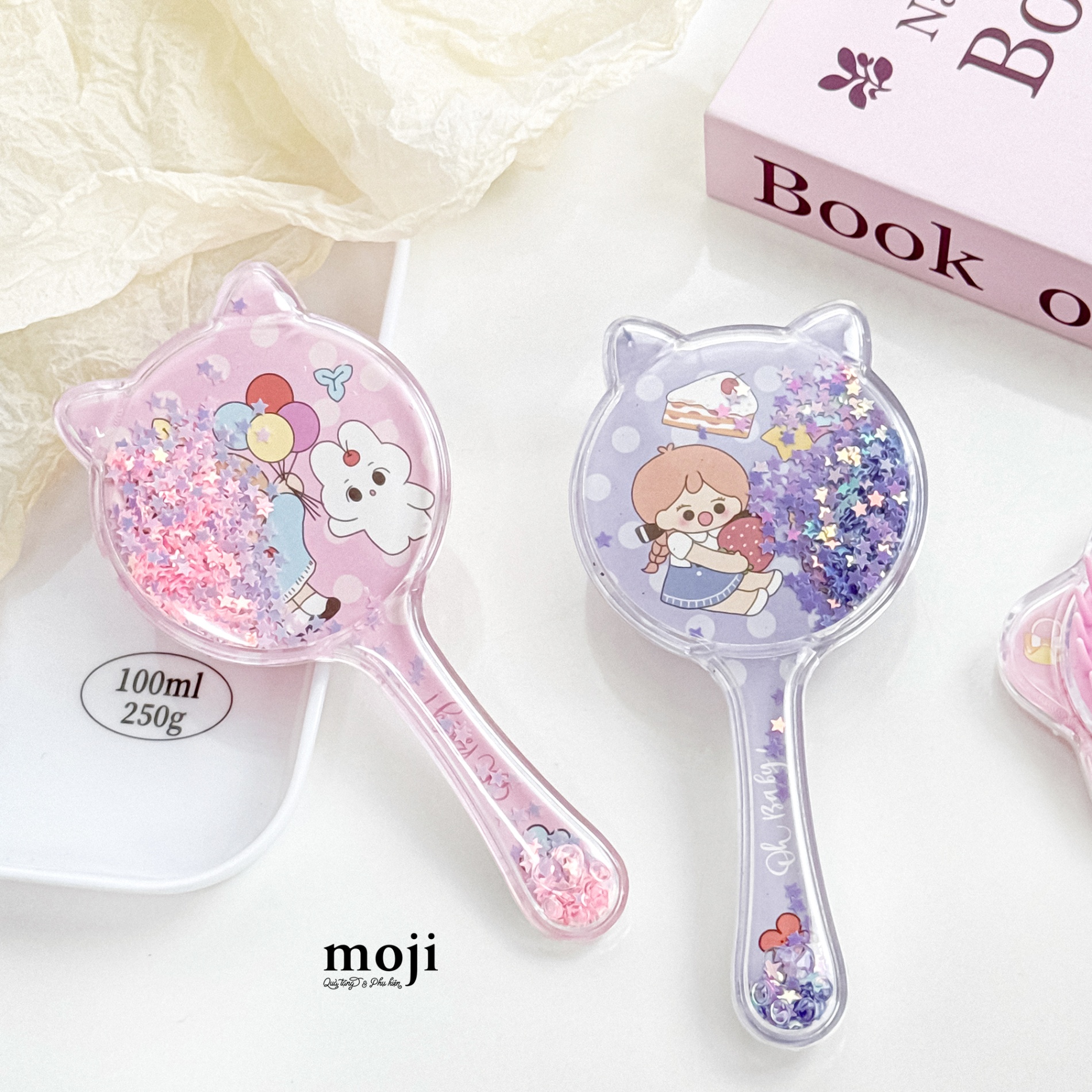 Lược đệm mát xa Little boy girl animal kẻ ô chấm bi cat face ngôi sao