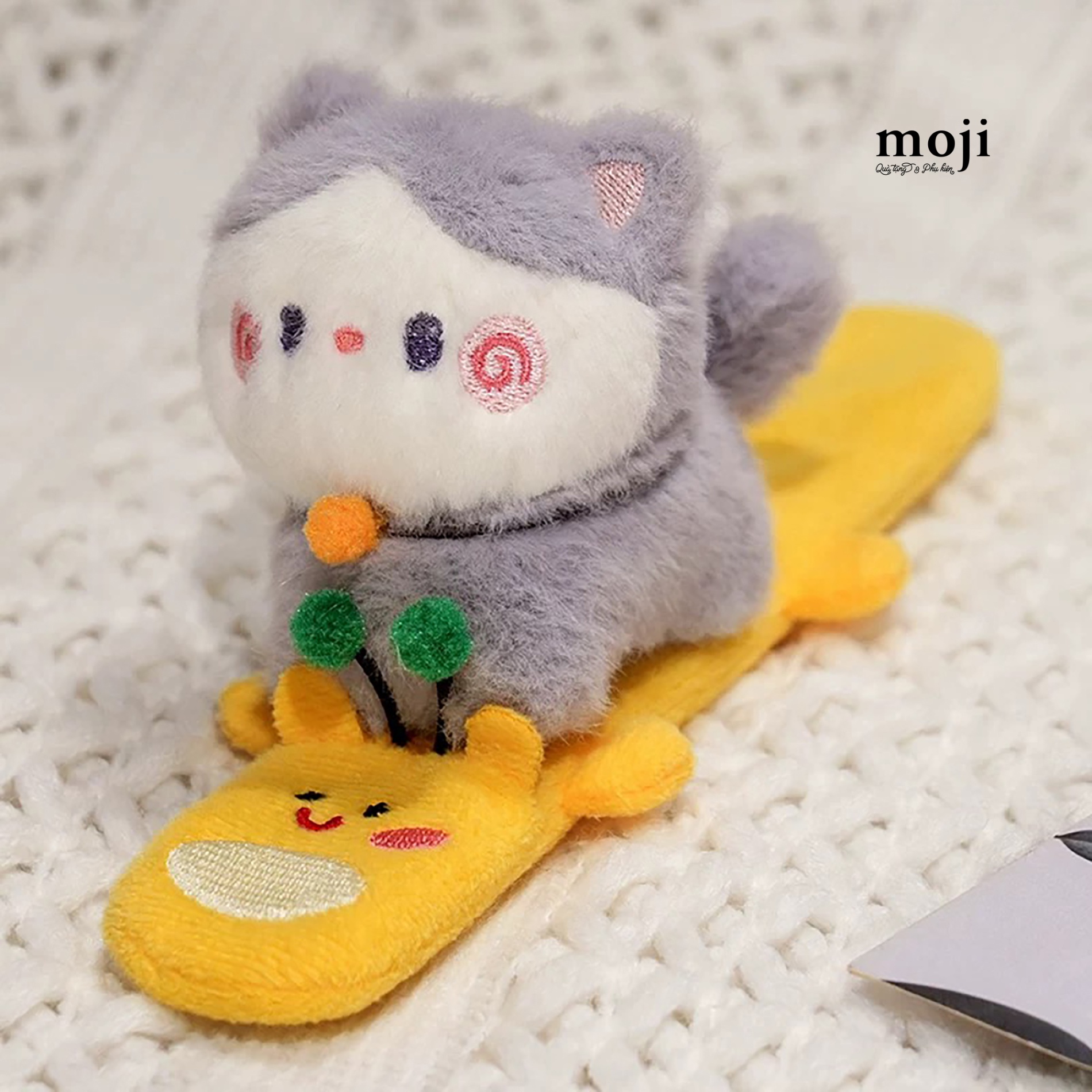 Gấu bông vòng tay Cute cat cưỡi hươu cao cổ giraffe 11cm