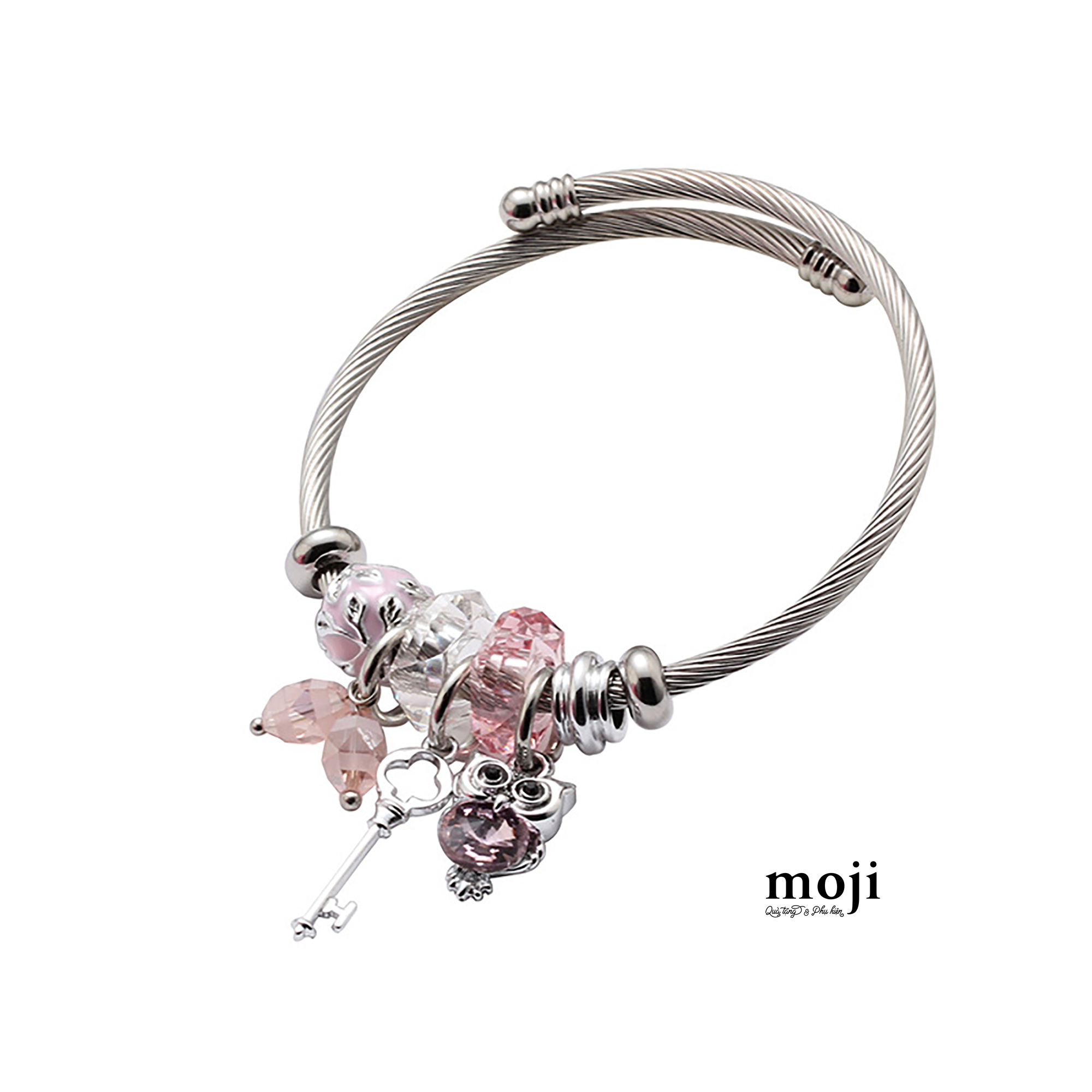 Vòng tay charm Owl cú mèo chìa khóa