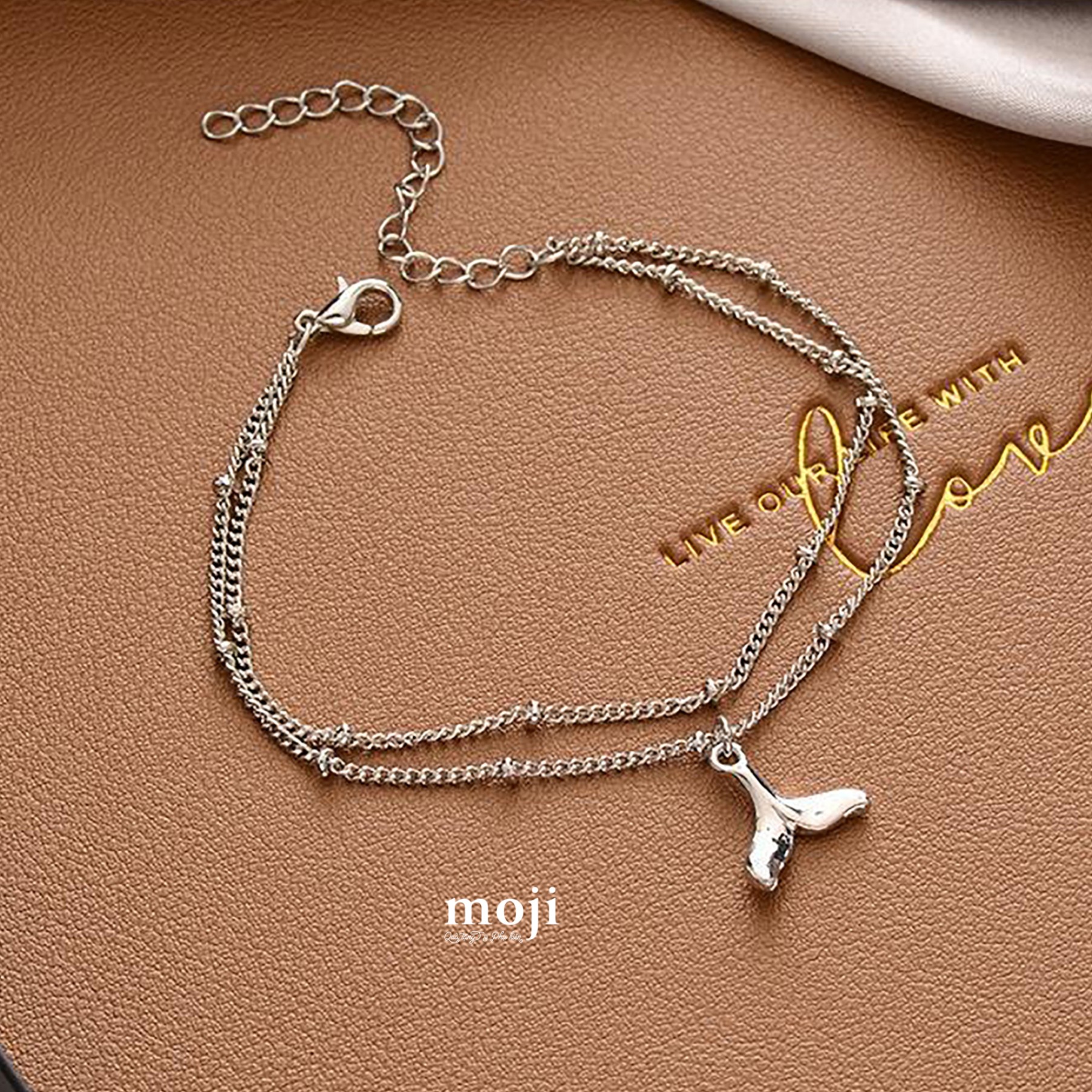 Vòng tay mạ bạc đôi Mermaid đuôi cá