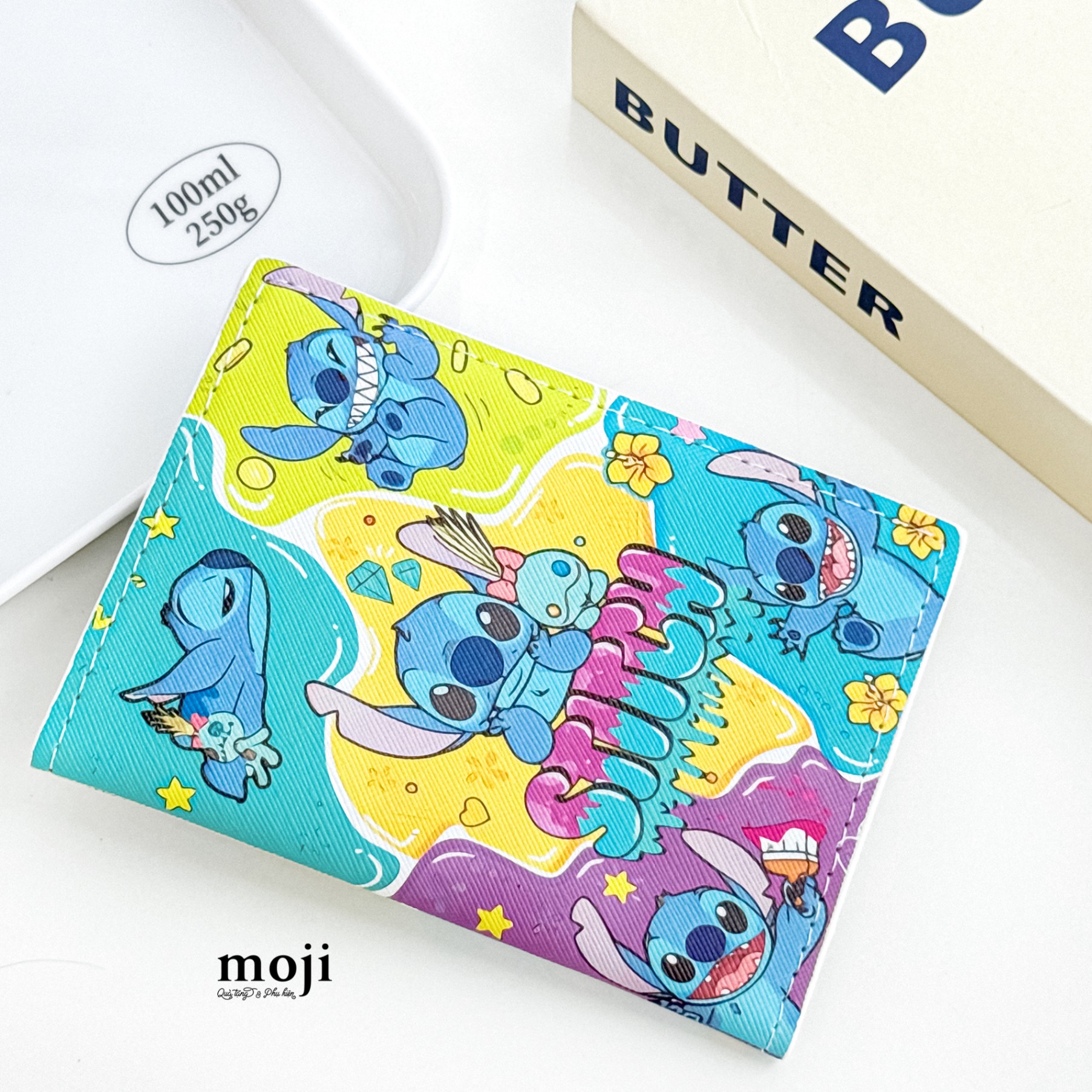 Passport bọc hộ chiếu Stitch and friend nền nhiều màu sắc 10x14
