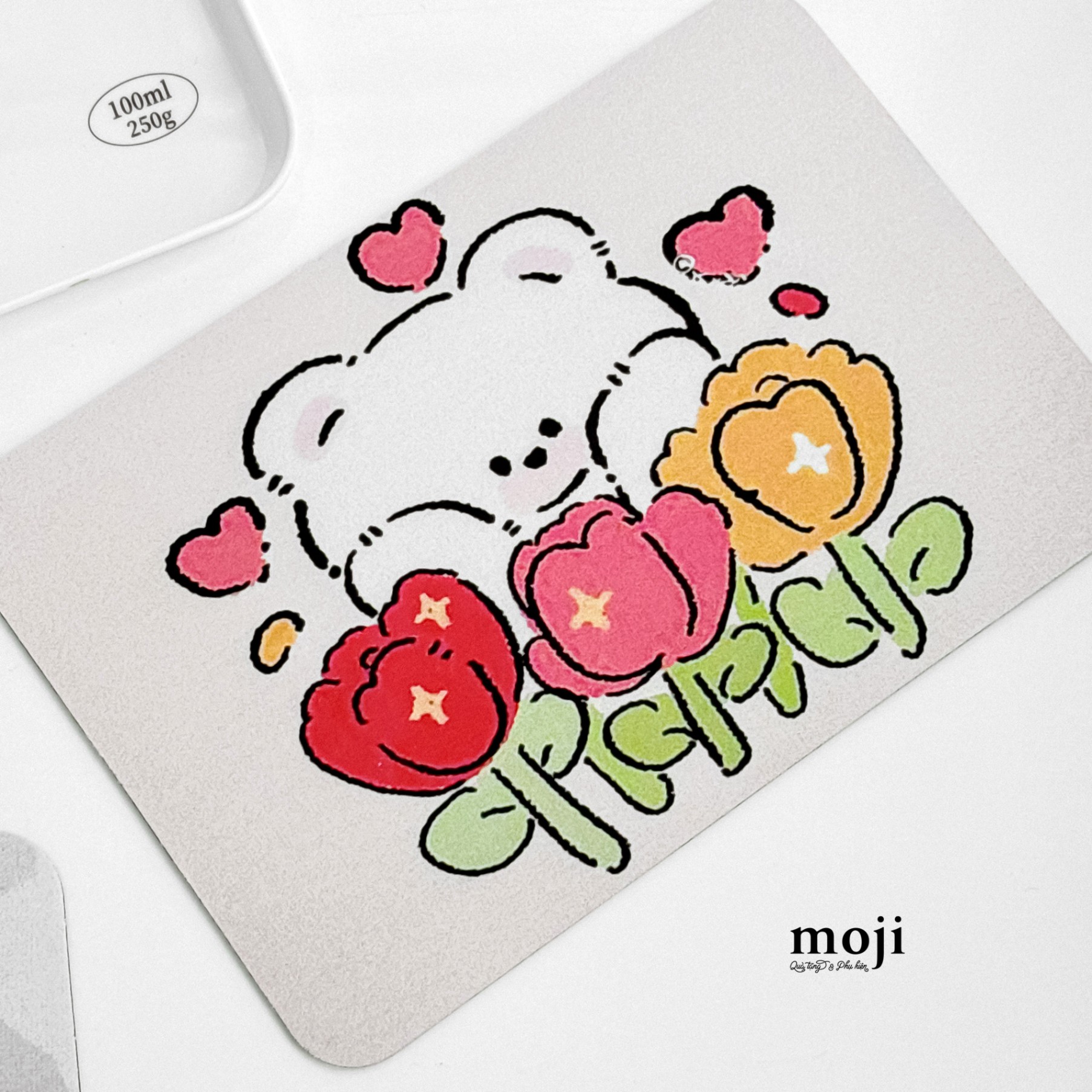 Lót chuột Baby bear heart love flower 20x30