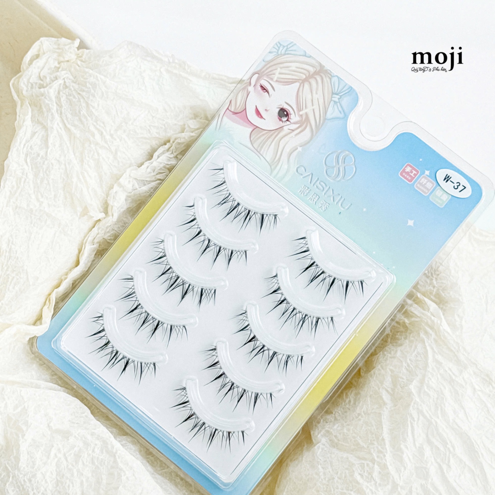 Mi giả trang điểm Basic sợi dài thẳng sợi ngắn chéo set10
