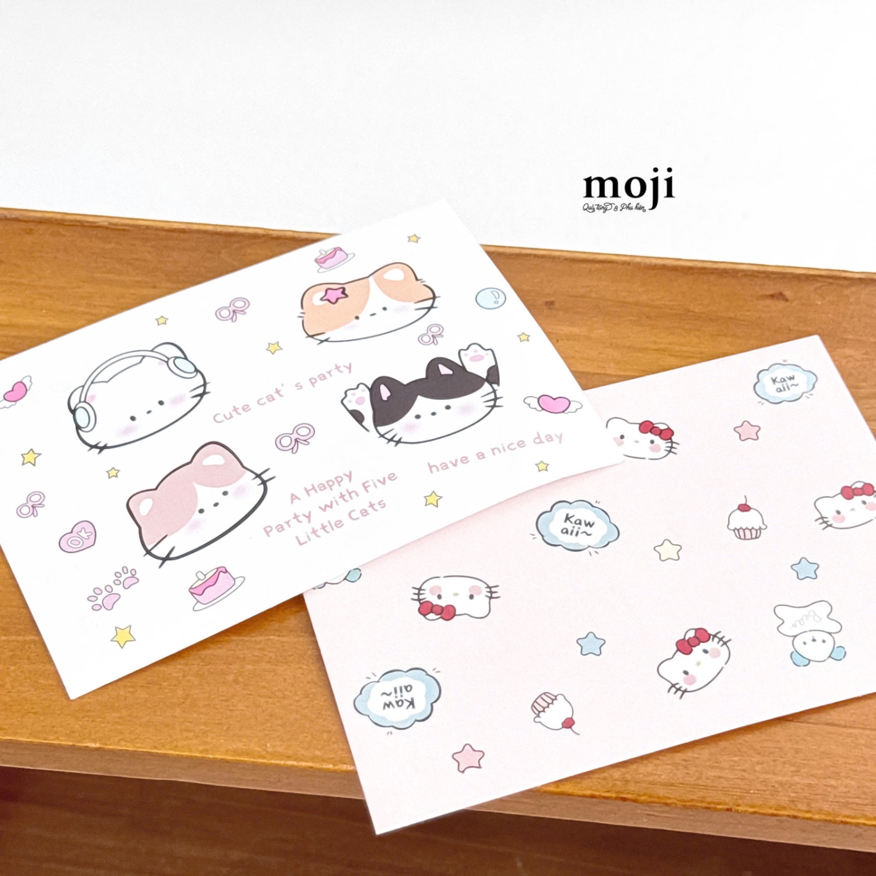 Thiệp chữ nhật Sanrio family Hello Kitty face kawaii heart i miss you 7x10
