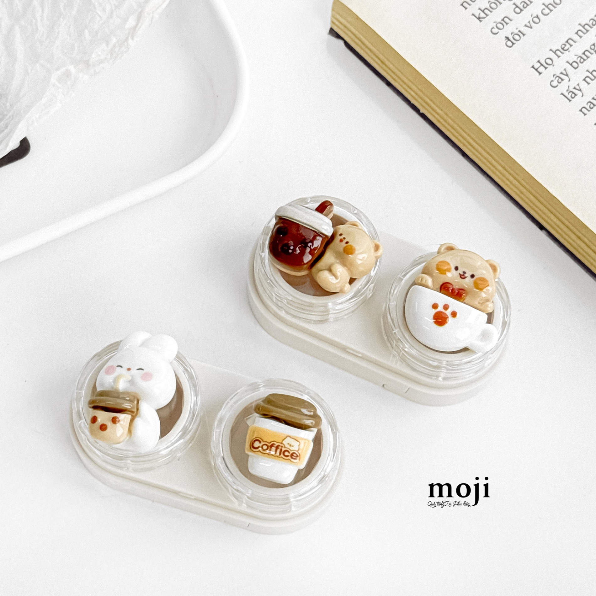 Hộp đựng lens Baby bear rabbit happy food fruit