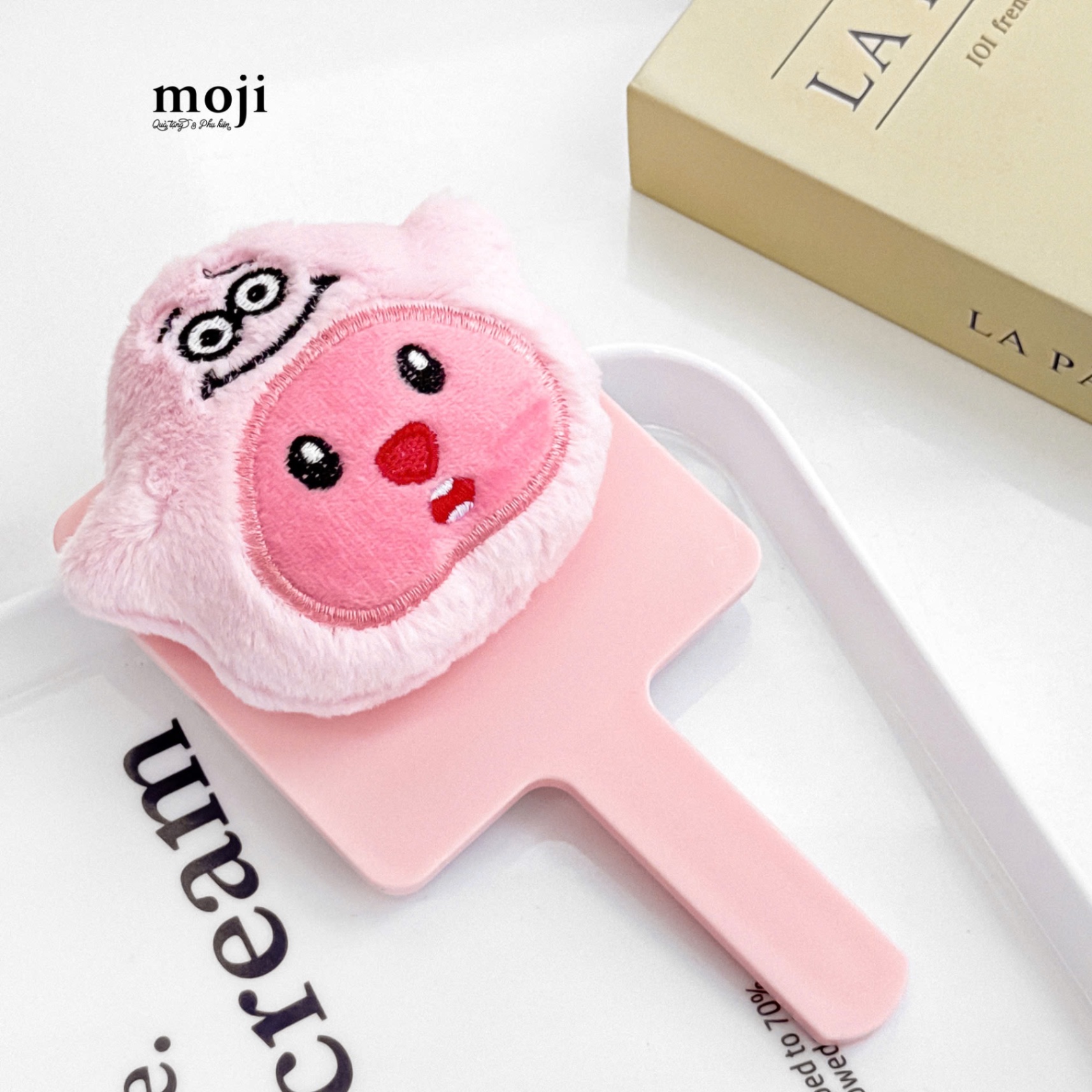 Gương cầm tay Hải ly Loopy cosplay Patrick Star face cục bông 9x16