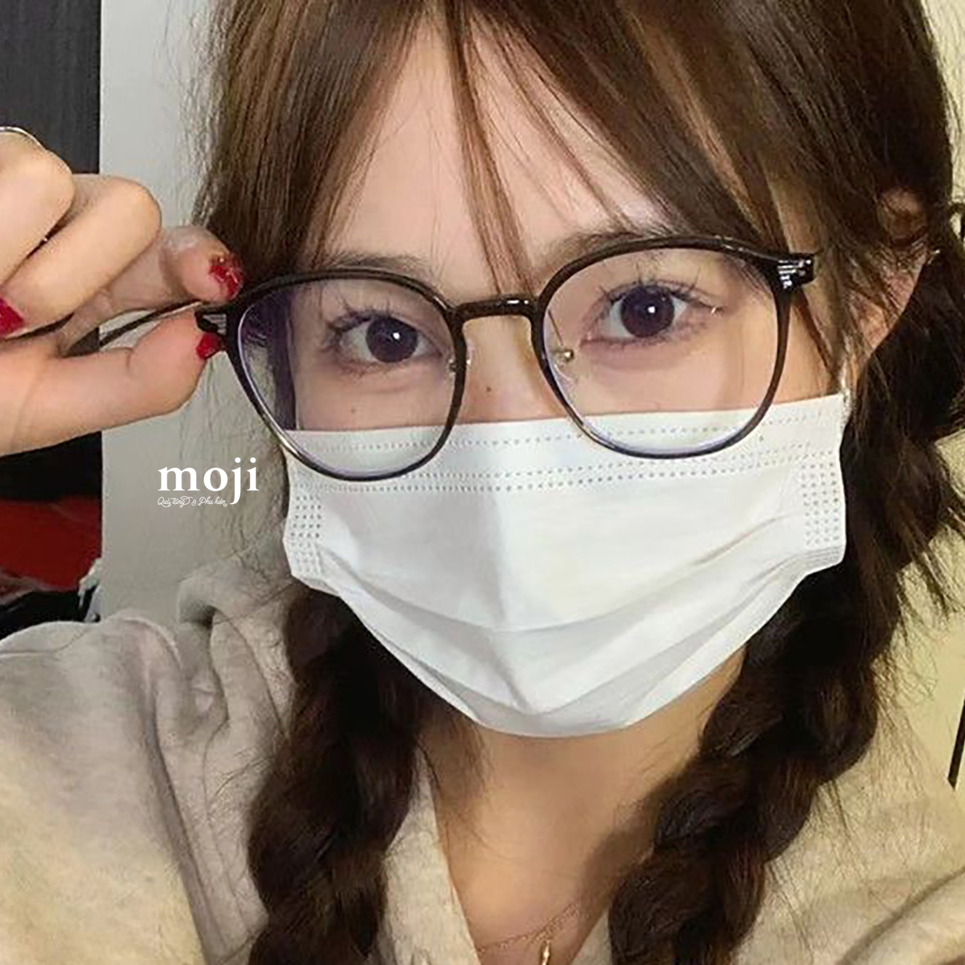 Kính gọng nhựa Basic 1 màu có đệm mũi