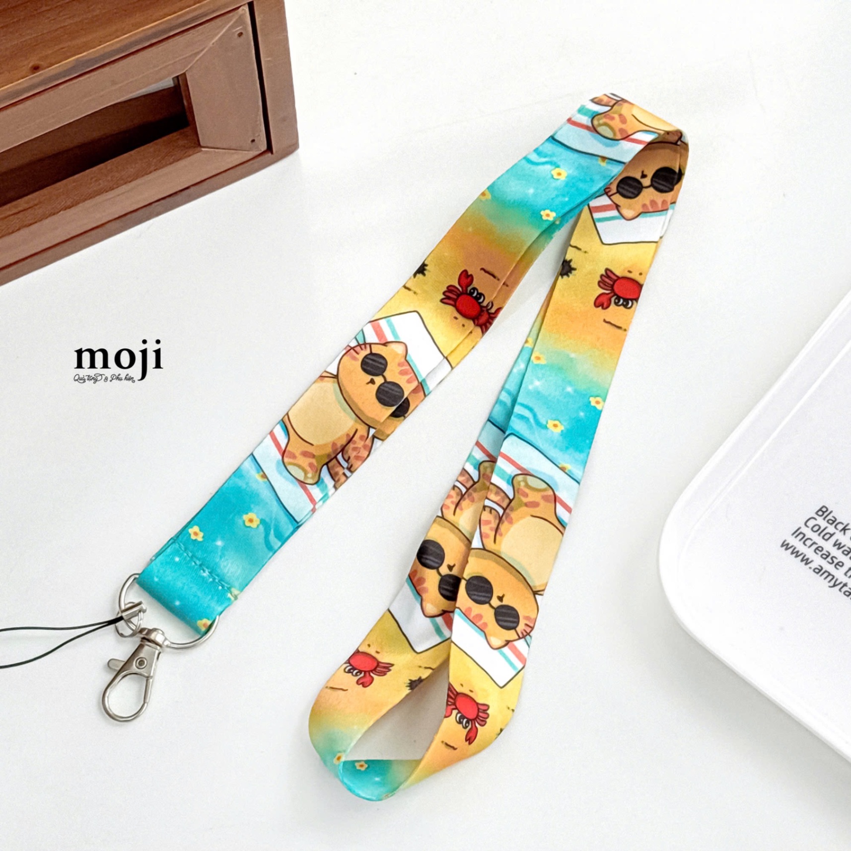 Strap đa năng Cute cat mèo béo đeo kính tắm nắng summer time