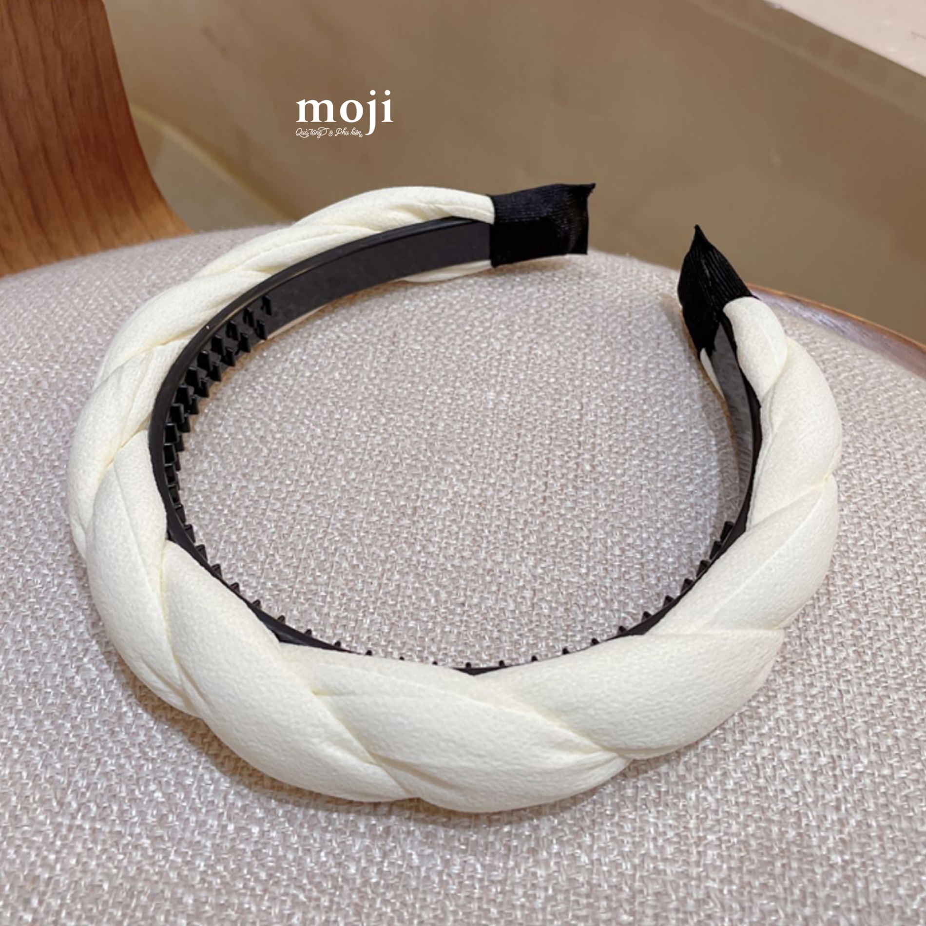 Băng đô bờm Basic xoắn 1 màu bản lớn