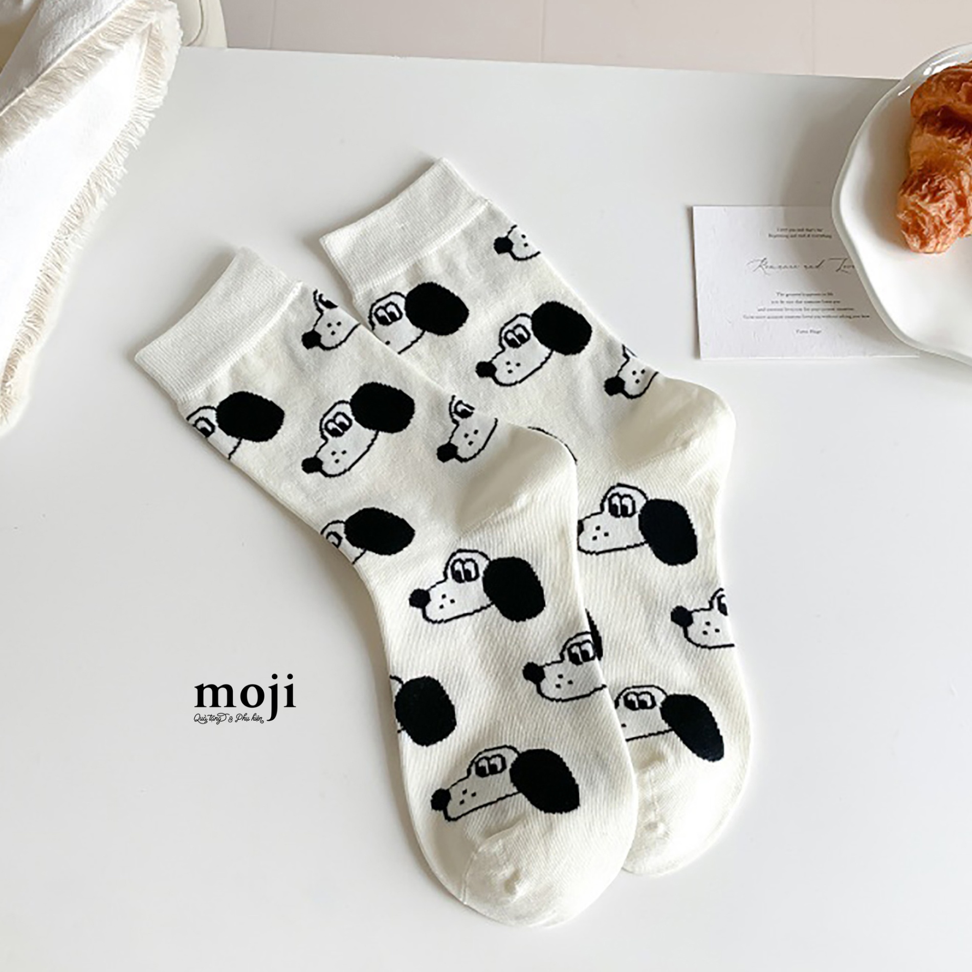 Tất vớ cổ cao Cute dog rabbit face ngôi sao