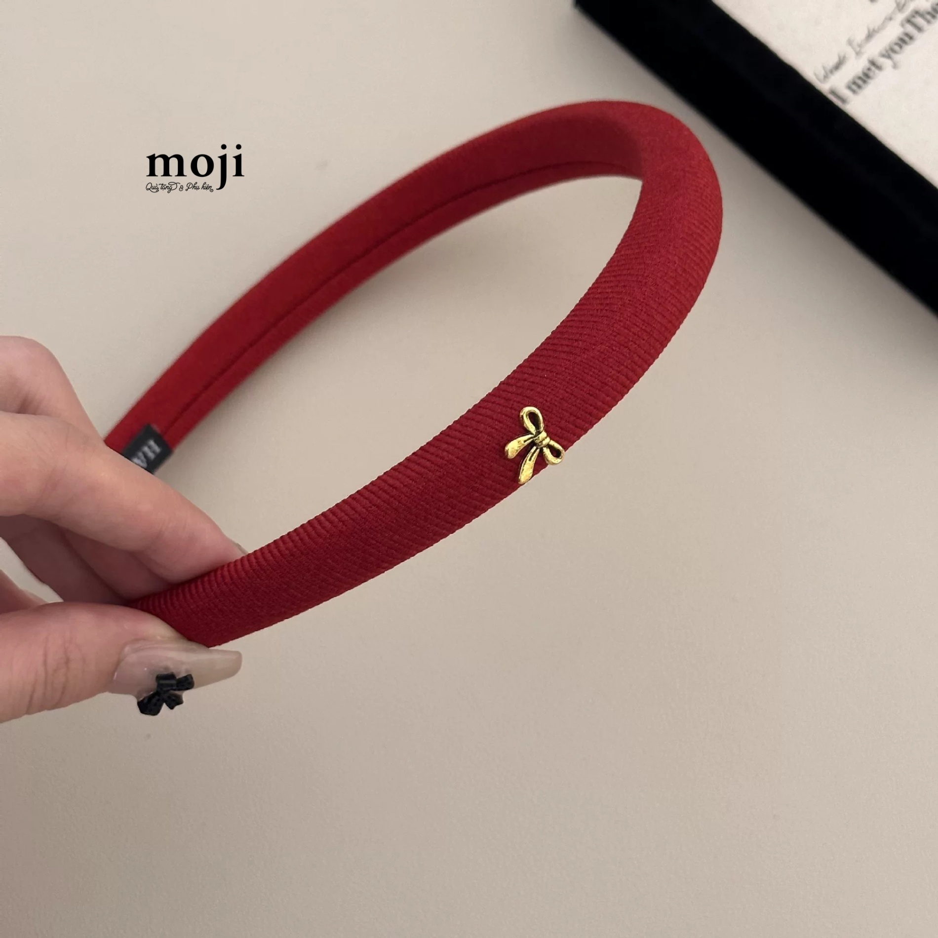 Băng đô bờm Little bow nơ nhỏ nền màu