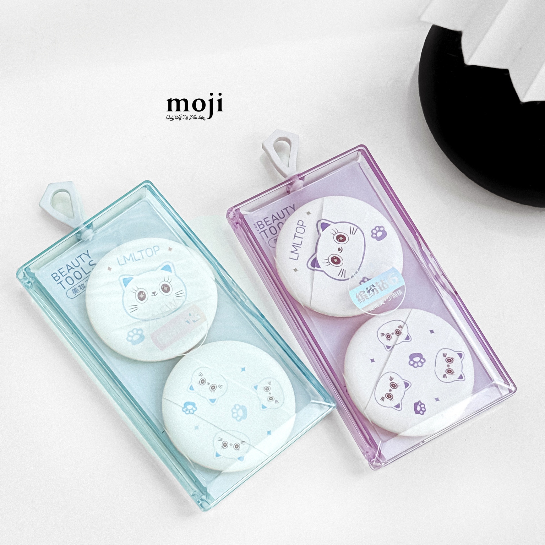 Bông phấn trang điểm Cute cat face and paw set2