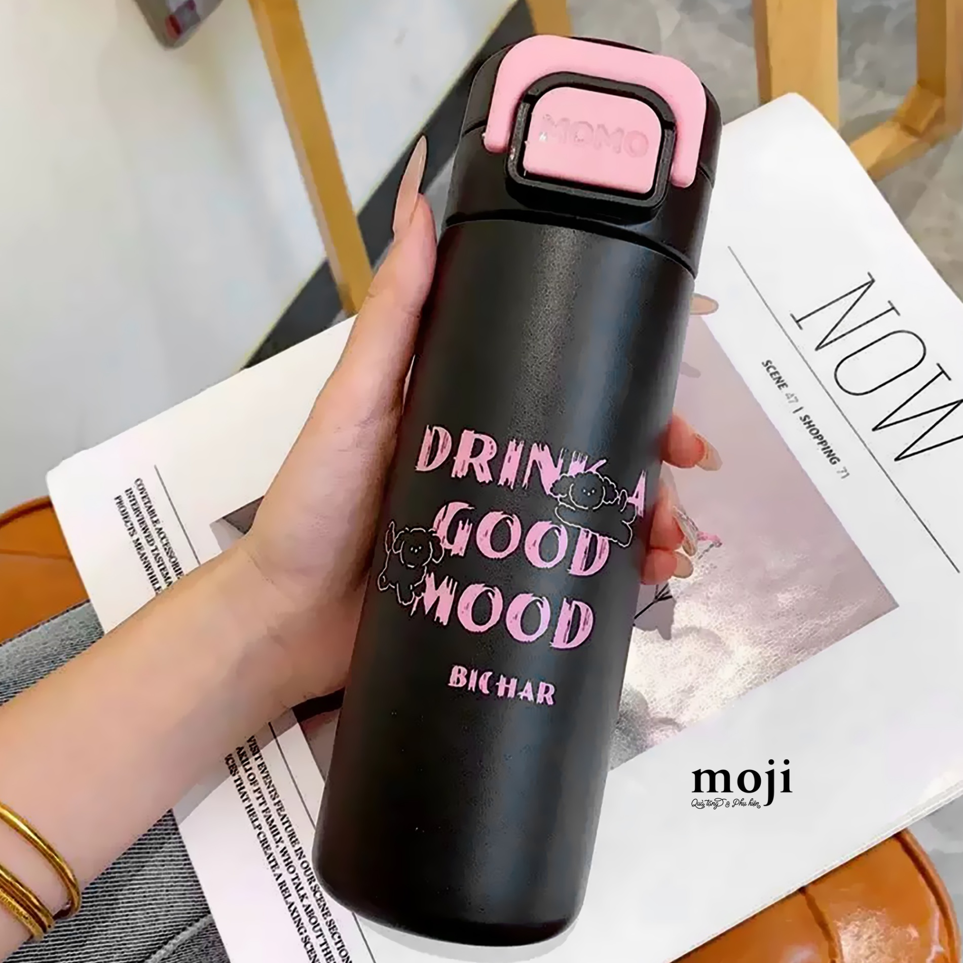 Bình nước giữ nhiệt Dog drink a good mood 450ml
