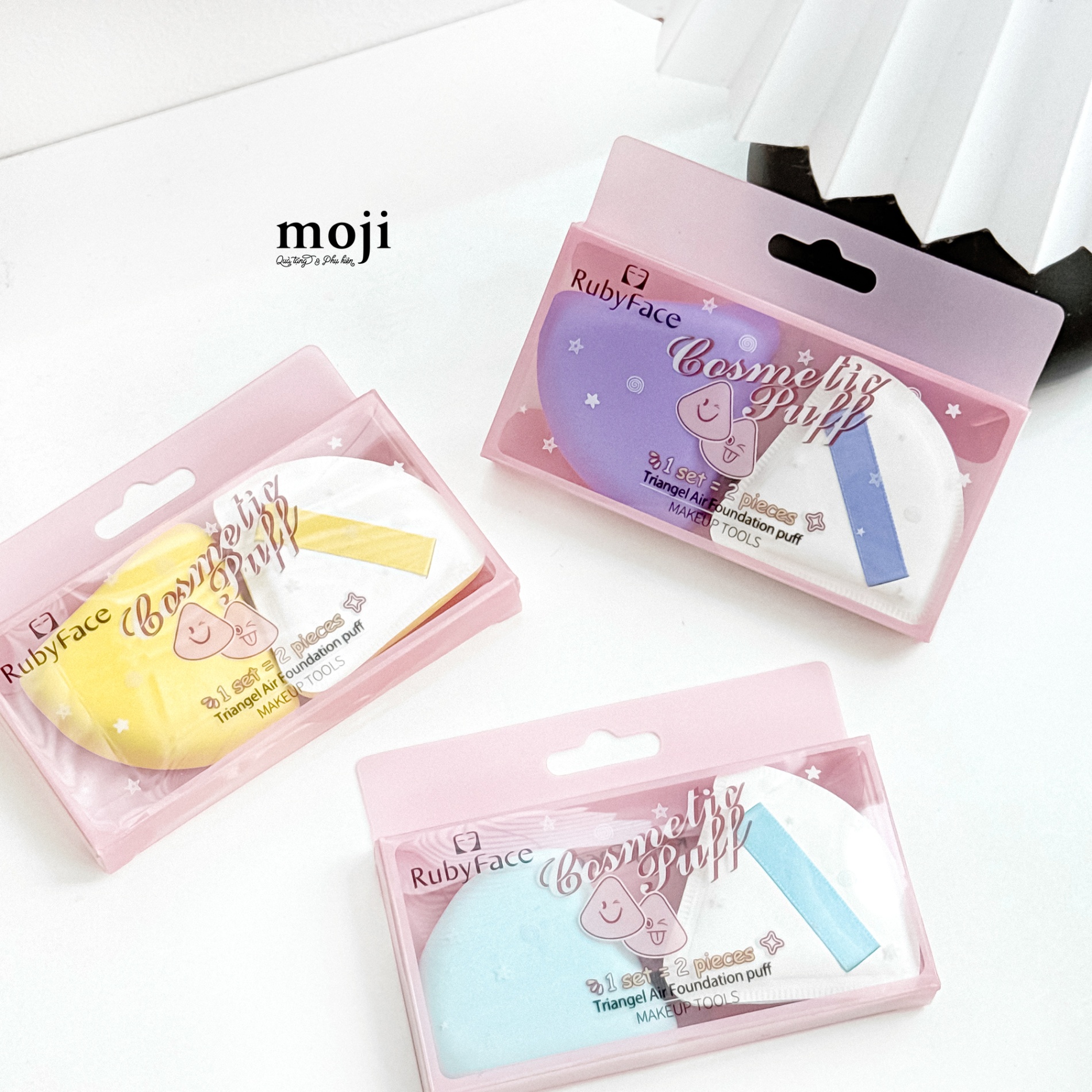 Bông phấn trang điểm Cosmetic puff set2