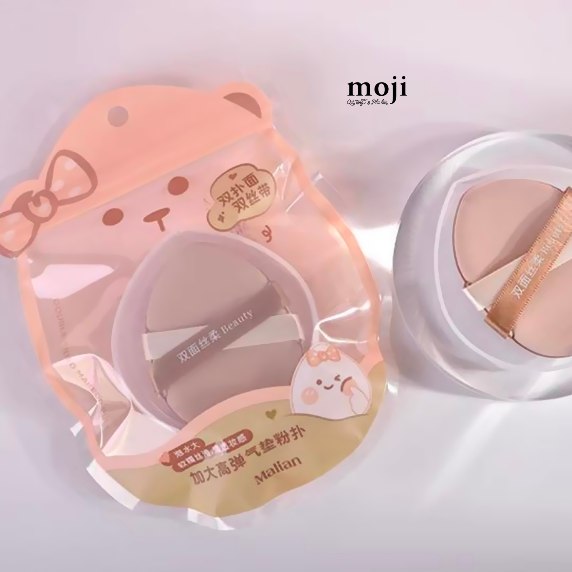 Bông phấn trang điểm Baby bear beauty bow nơ