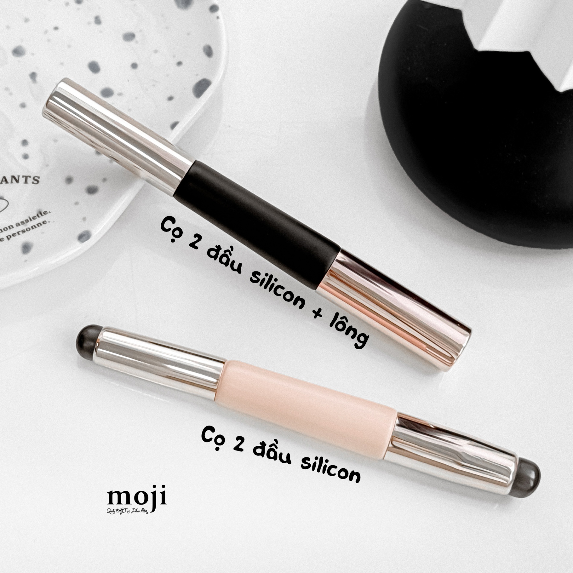 Cọ trang điểm MJ silicone 2 đầu có nắp