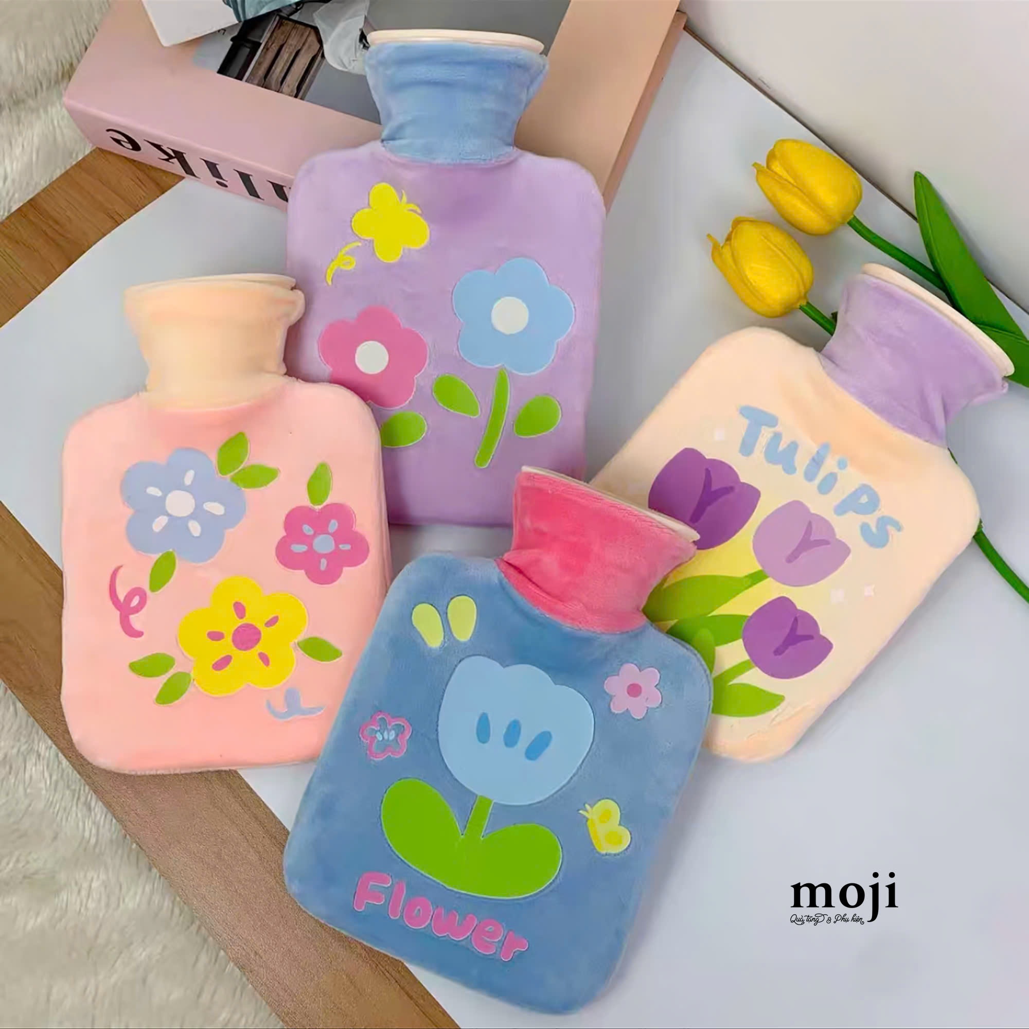 Túi chườm giữ nhiệt bọc vải Colorful flower nền màu 12x19