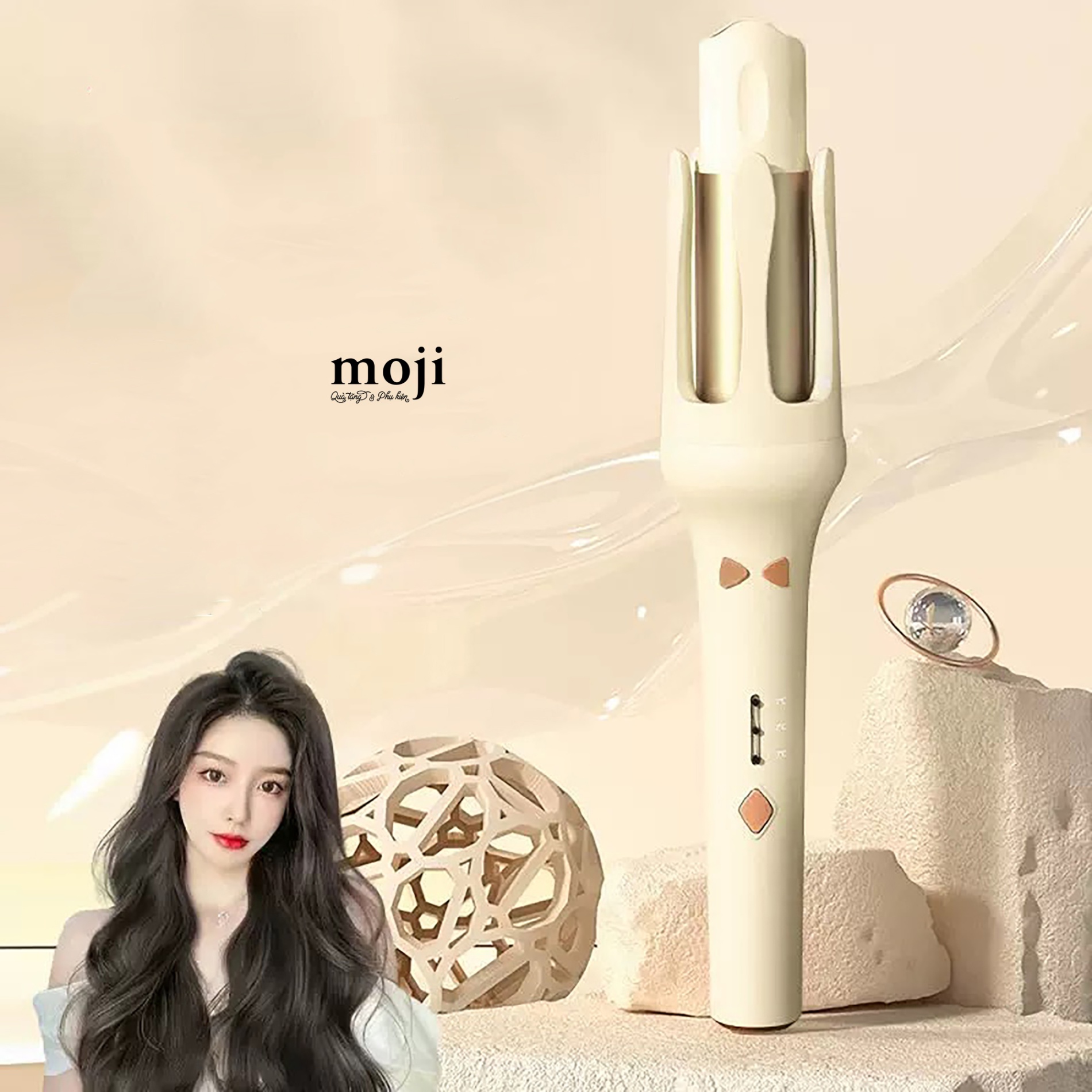 Máy xoăn lọn tự động 360 độ tai mèo phối màu điều chỉnh nhiệt độ