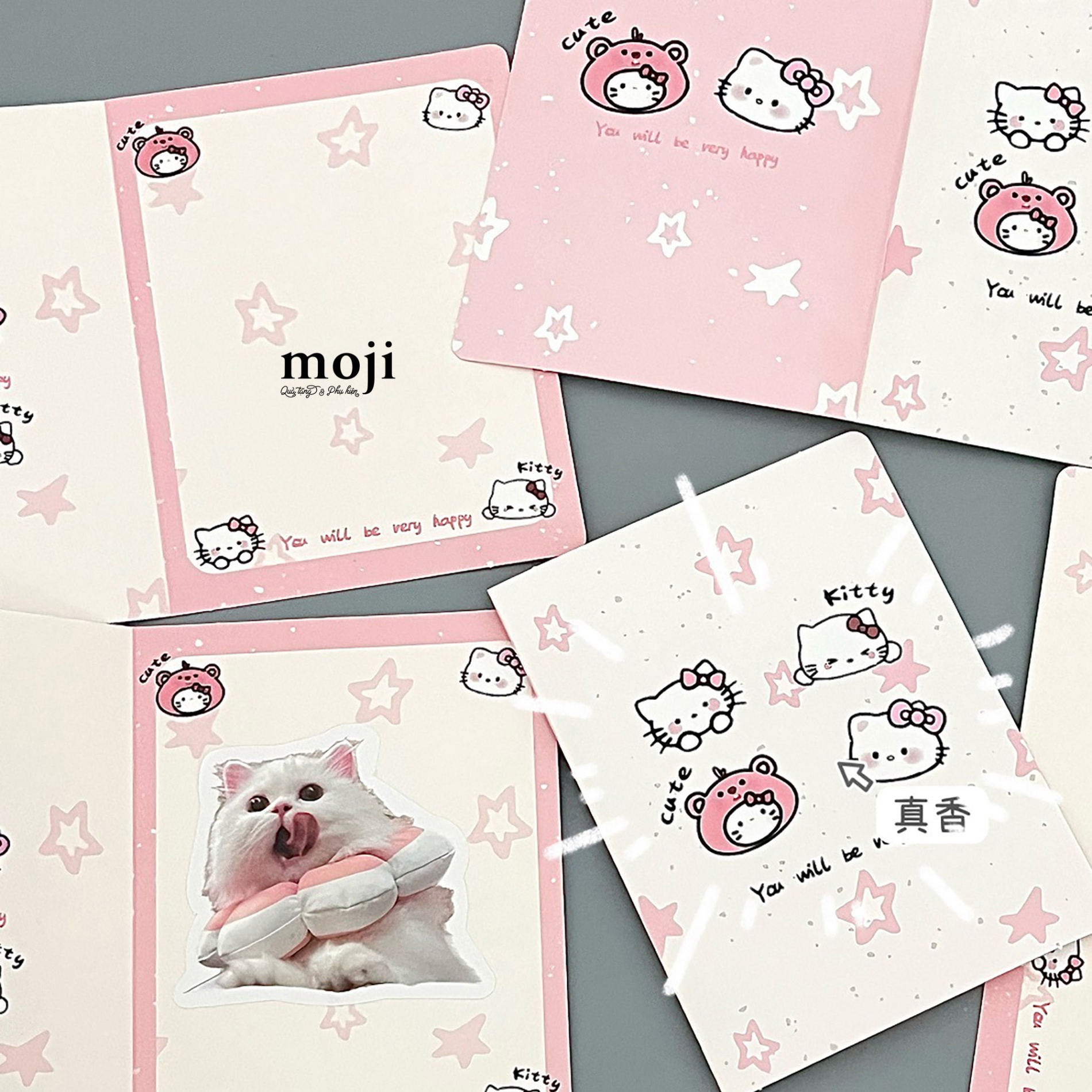 Thiệp chữ nhật Sanrio family Hello Kitty star you will be very happy 7x9
