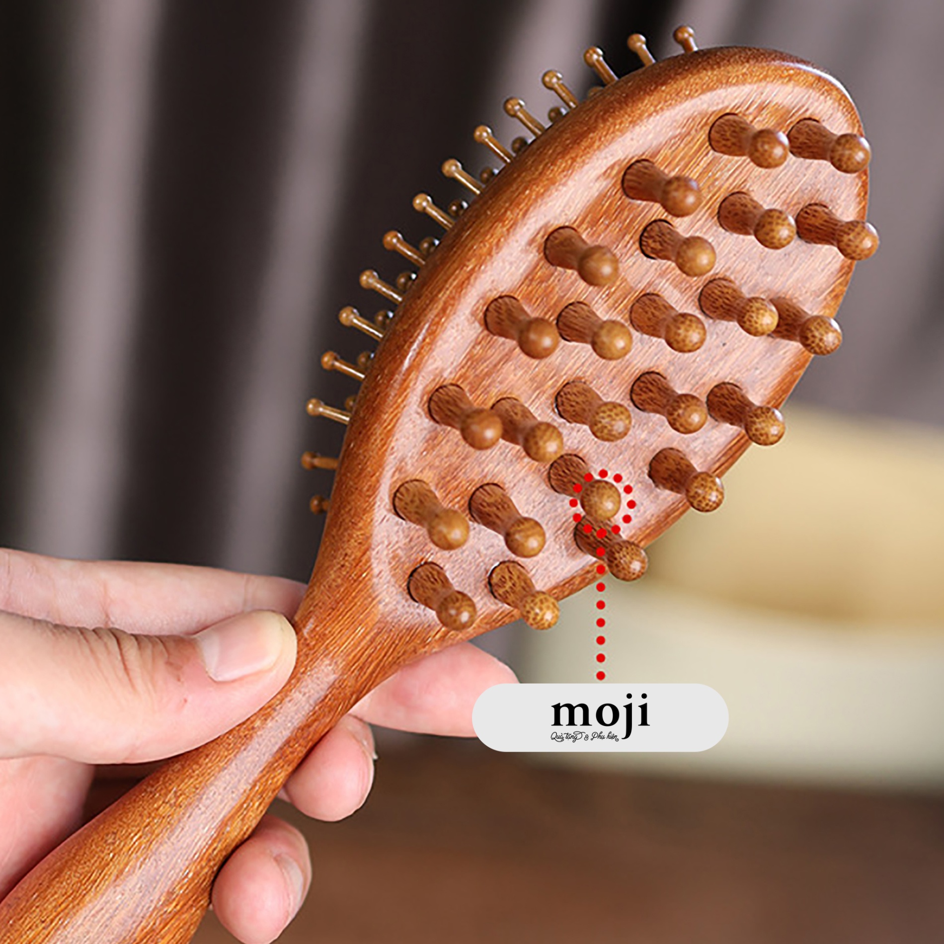 Lược gỗ mát xa Basic 2 mặt 2 loại răng