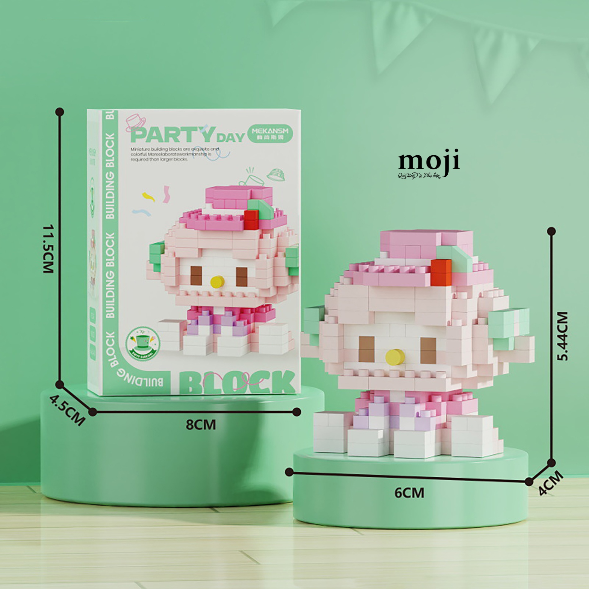 Đồ chơi xếp hình Sanrio family My Sweet Piano party day đội mũ 4x5x6