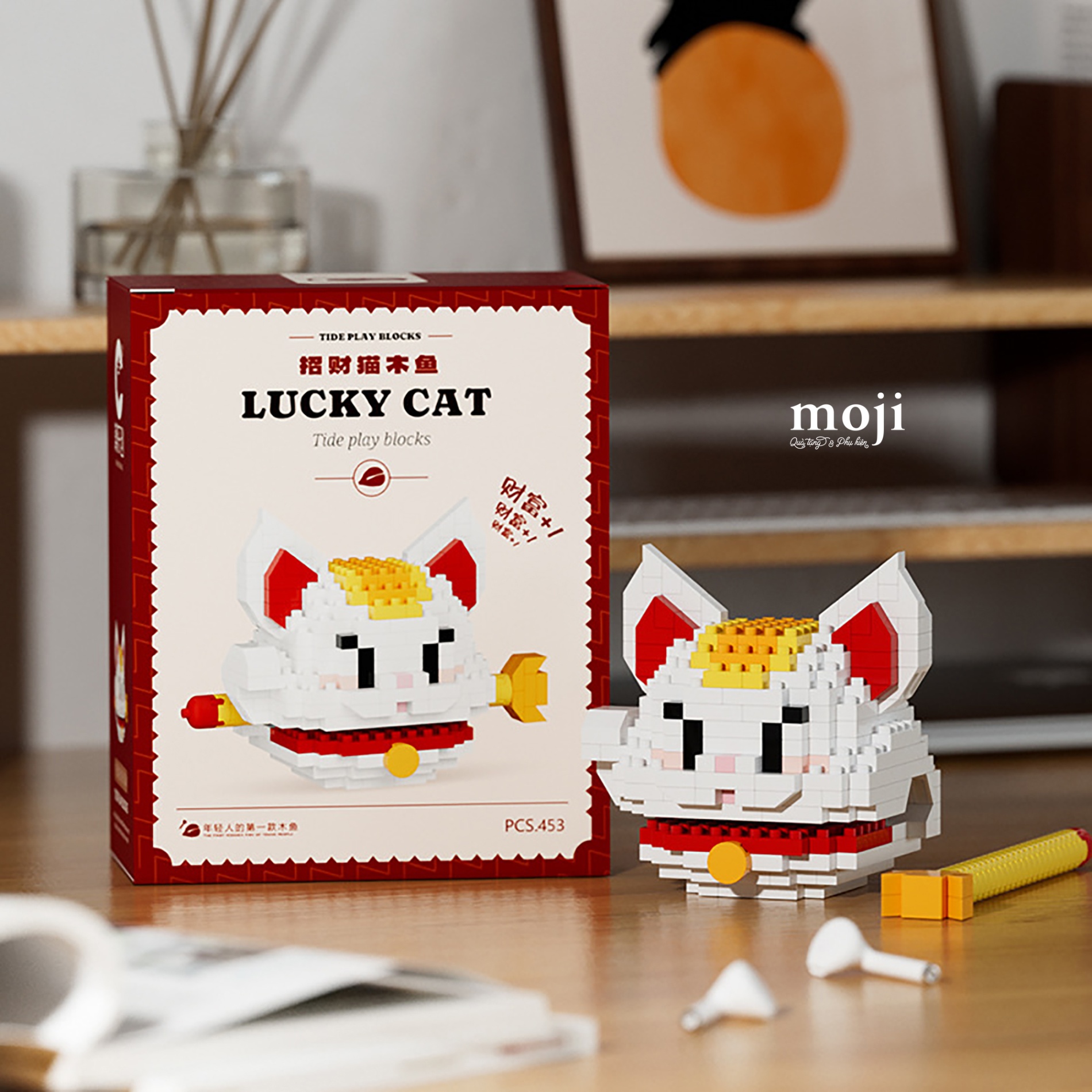 Đồ chơi xếp hình Mèo may mắn gõ mõ