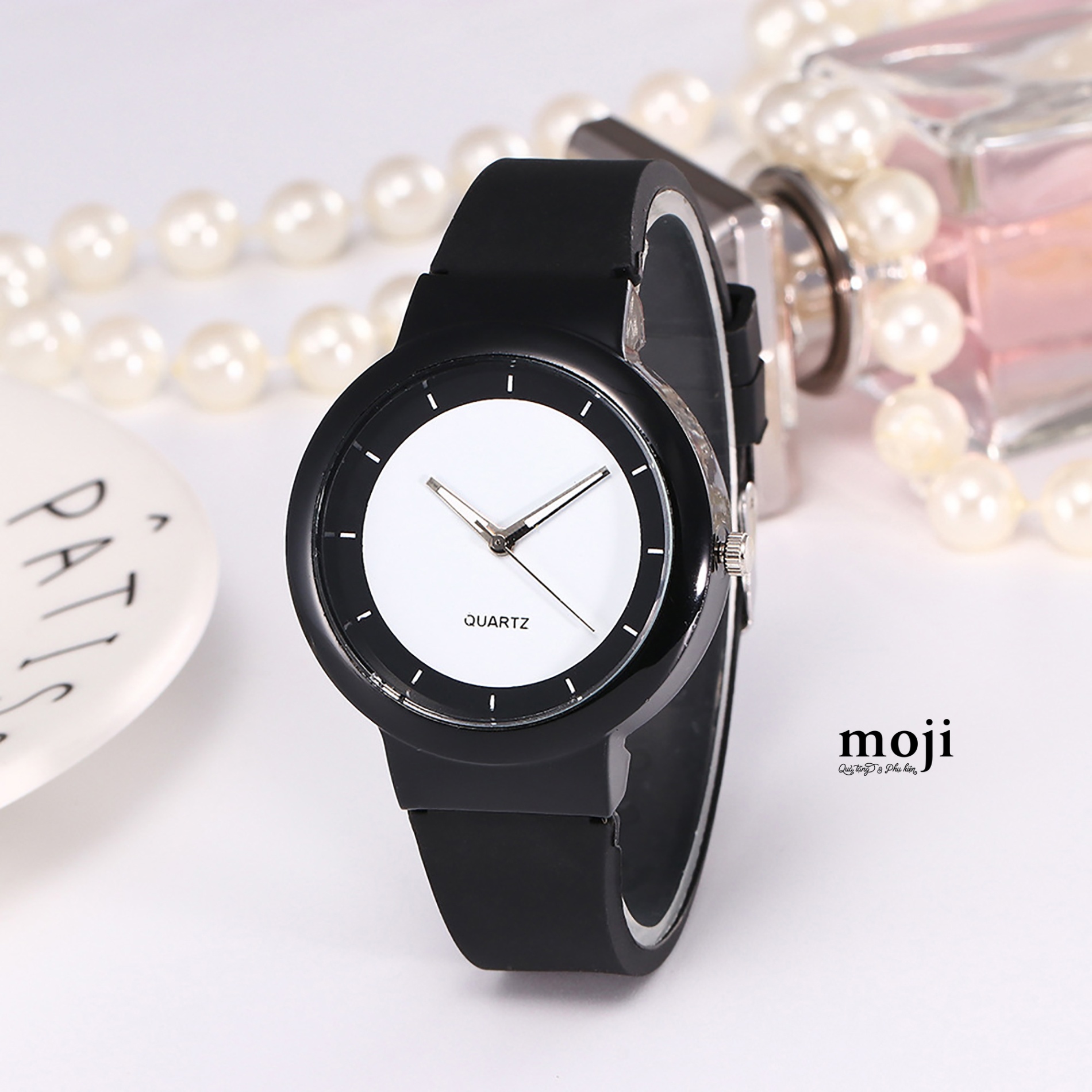 Đồng hồ MJ dây silicone Basic mặt tròn vạch số 41mm