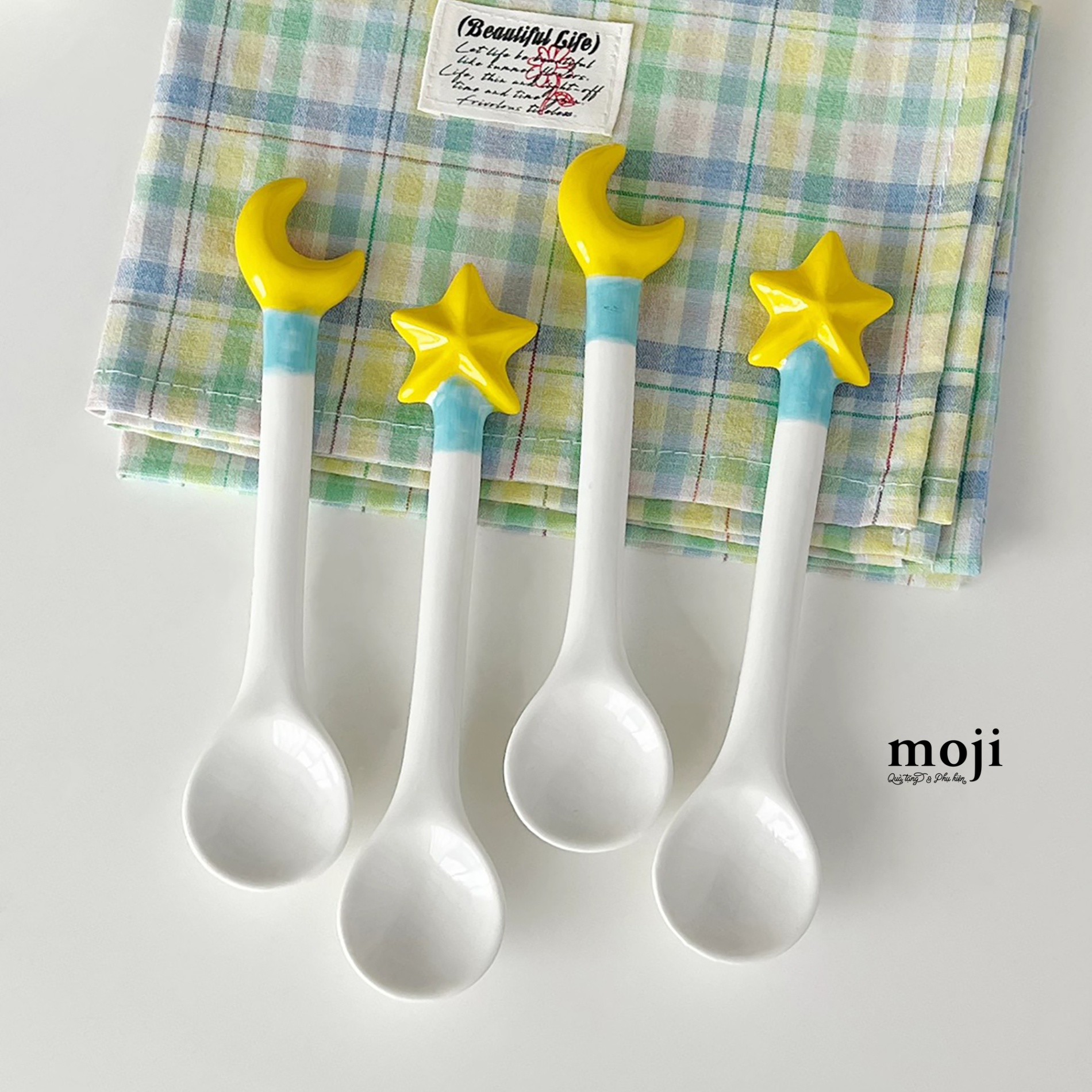 Thìa muỗng sứ Moon and star