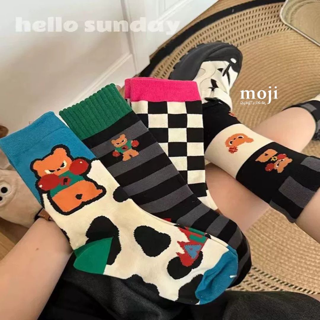 Tất vớ cổ cao Baby bear mắt giận dữ