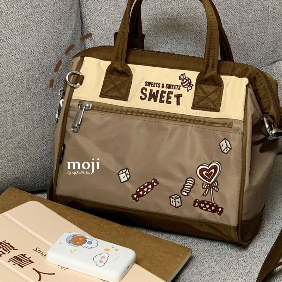 Túi đeo chéo vải Sweets and sweets kèm móc 12x23x25
