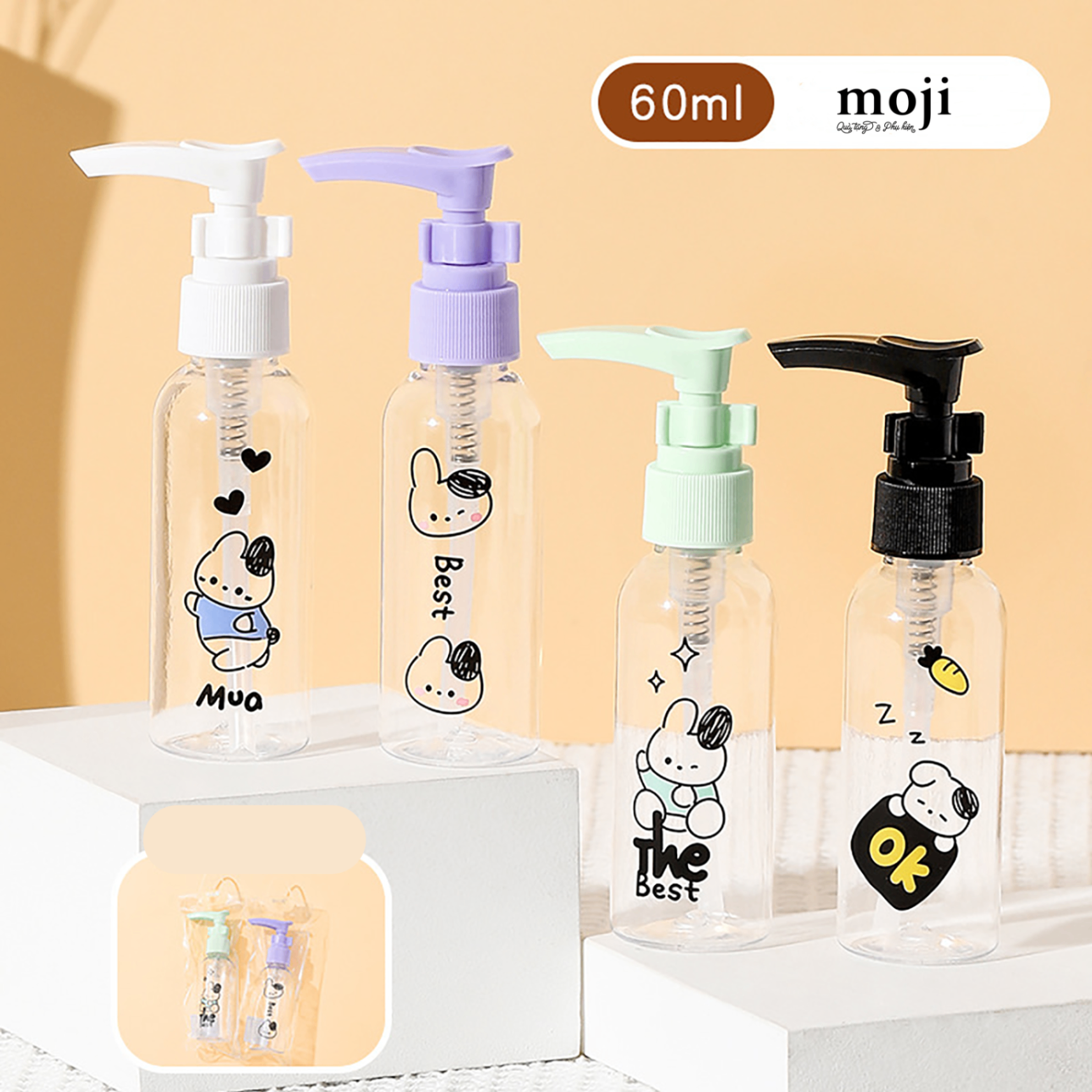 Bình xịt vòi dài Rabbit with one black ear 60ml